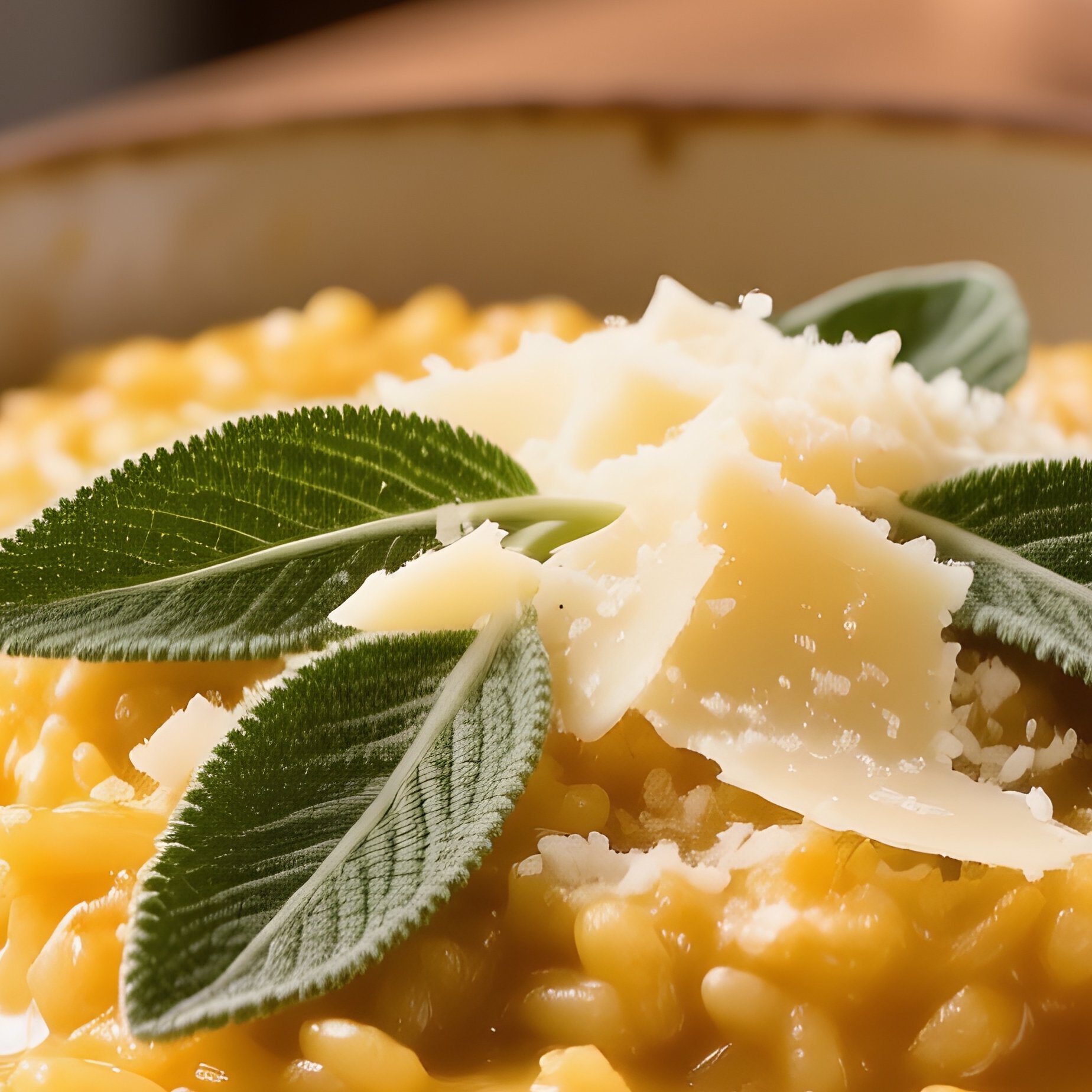 Risotto Alla Zucca With Pumpkin Vegetable Stock Butter Sage Parmesan - Full Resolution Quality Preview