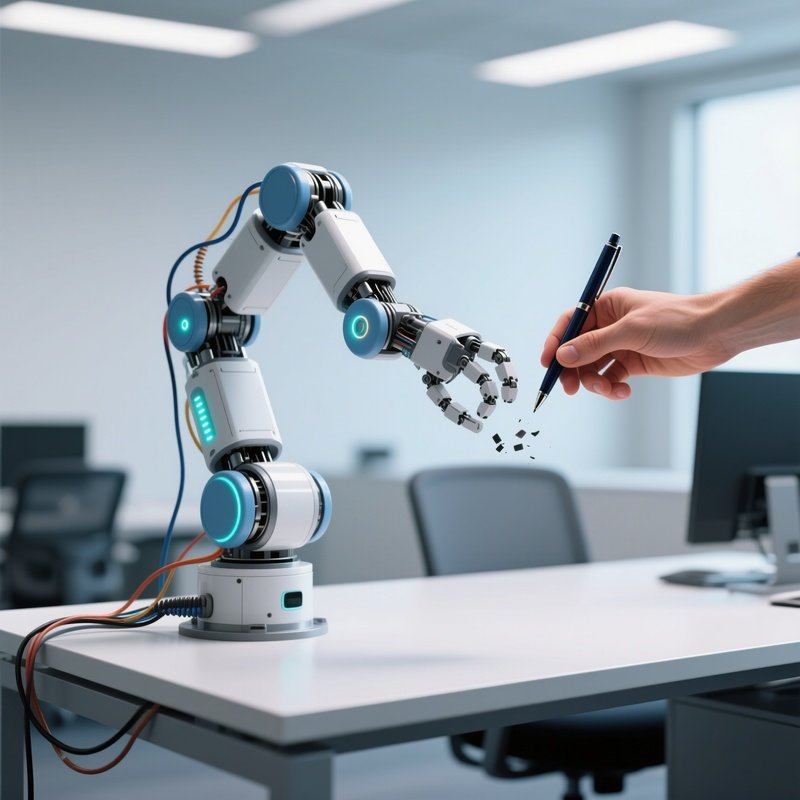 Robot Arm Assistant Hands Pen Badly