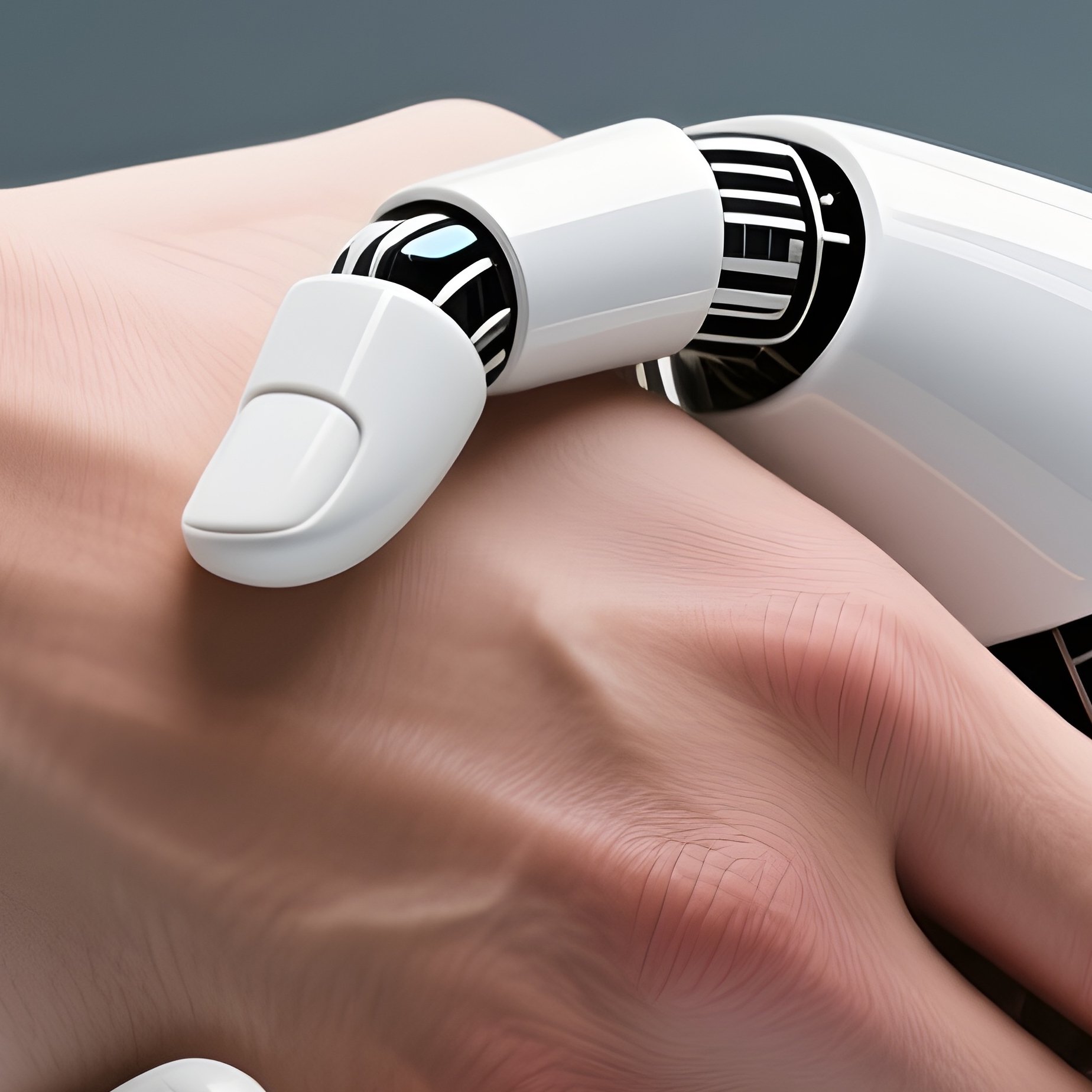 Robot Handshake: A Human Hand Shaking A Sleek White Robotic Hand, Symbolizing The Partnership Between Humans And Machines. - Full Resolution Quality Preview