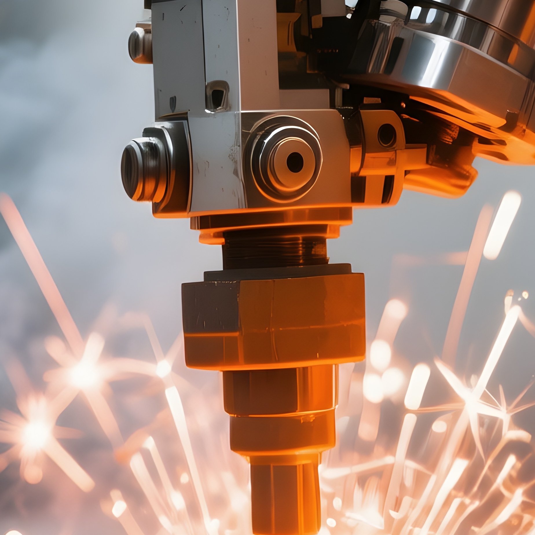 Robot Welding Spark Close Up - Full Resolution Quality Preview