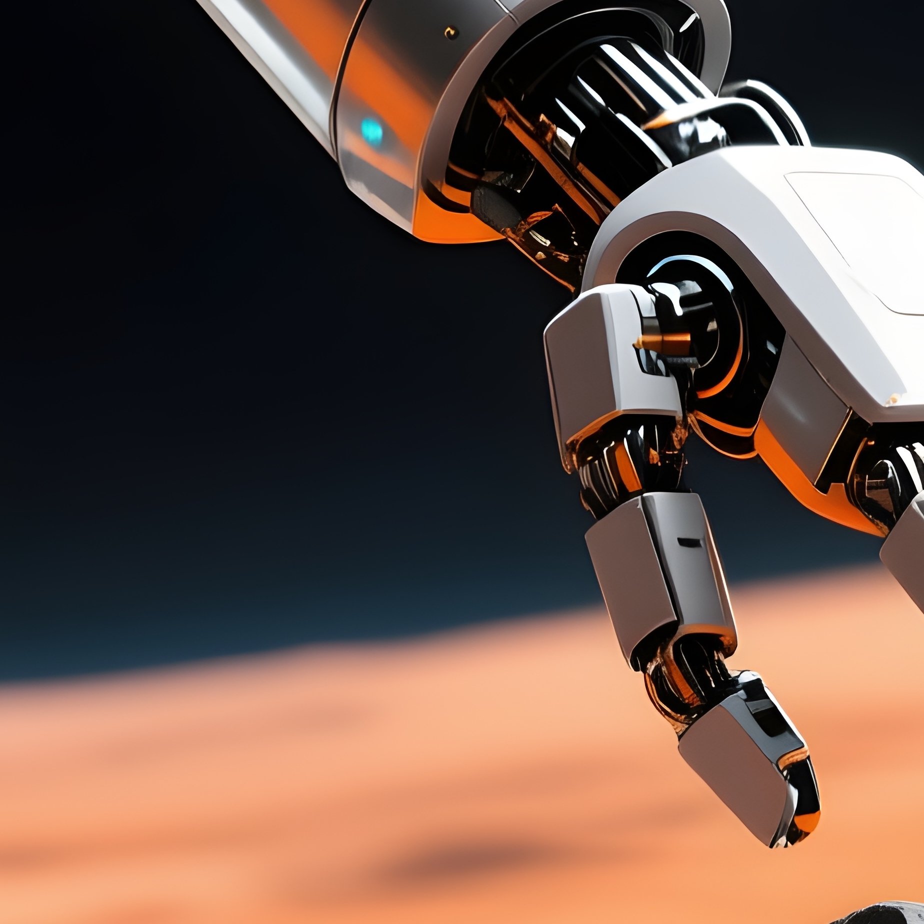 Robotic Arm Analyzing Rock Sample Artistic - Full Resolution Quality Preview