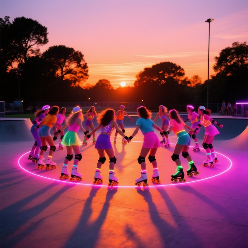 Roller Disco Outside Sunset
