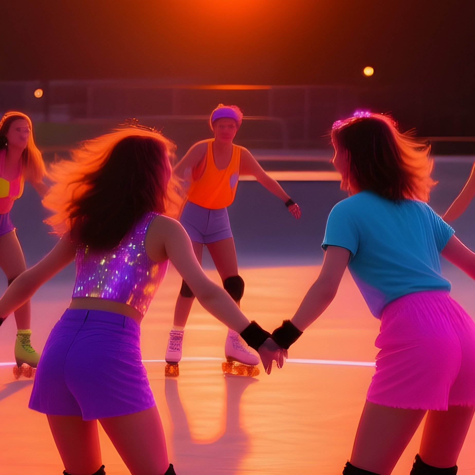 Roller Disco Outside Sunset - Full Resolution Quality Preview