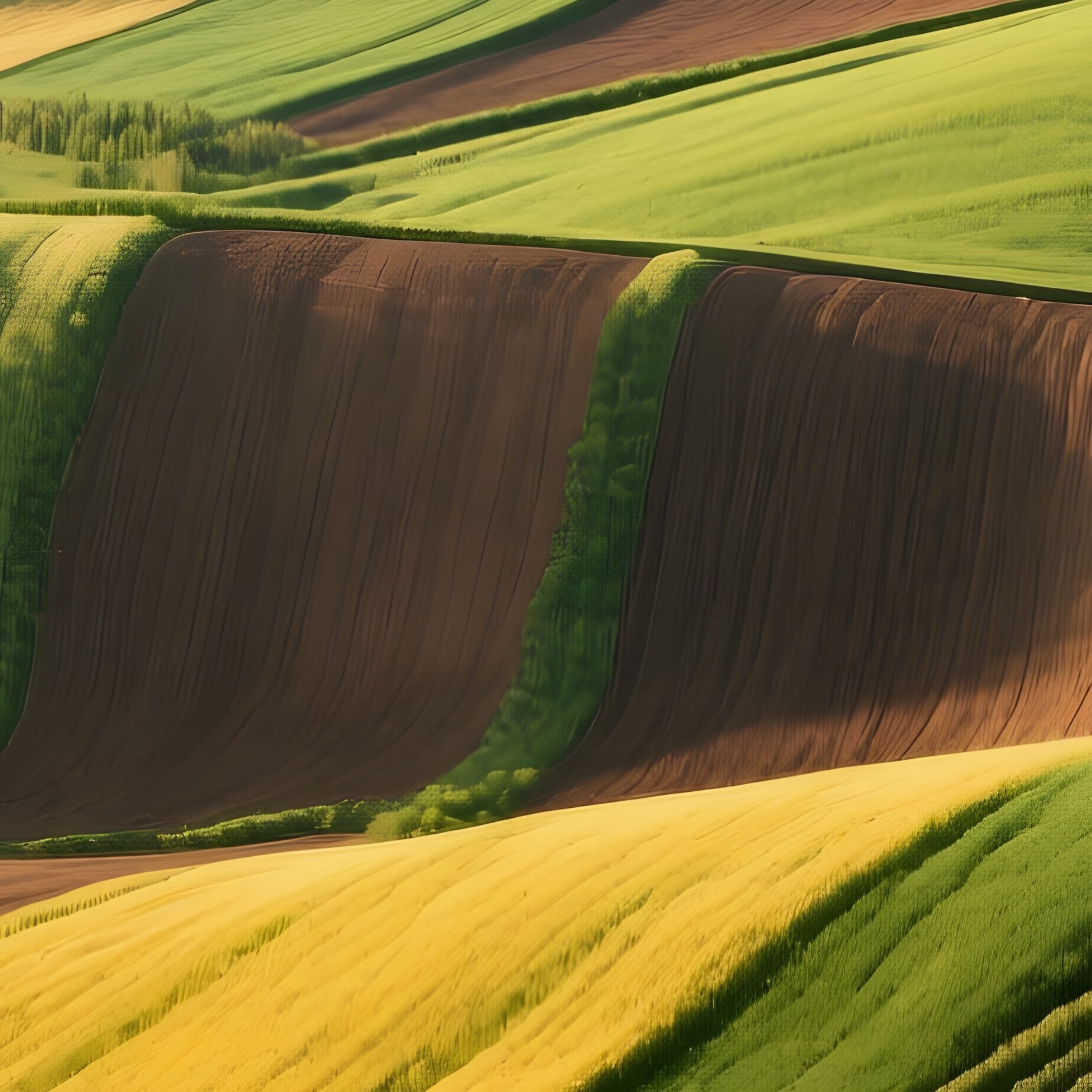 Rolling Hills Covered In Agricultural Fields Landscape Agriculture - Full Resolution Quality Preview