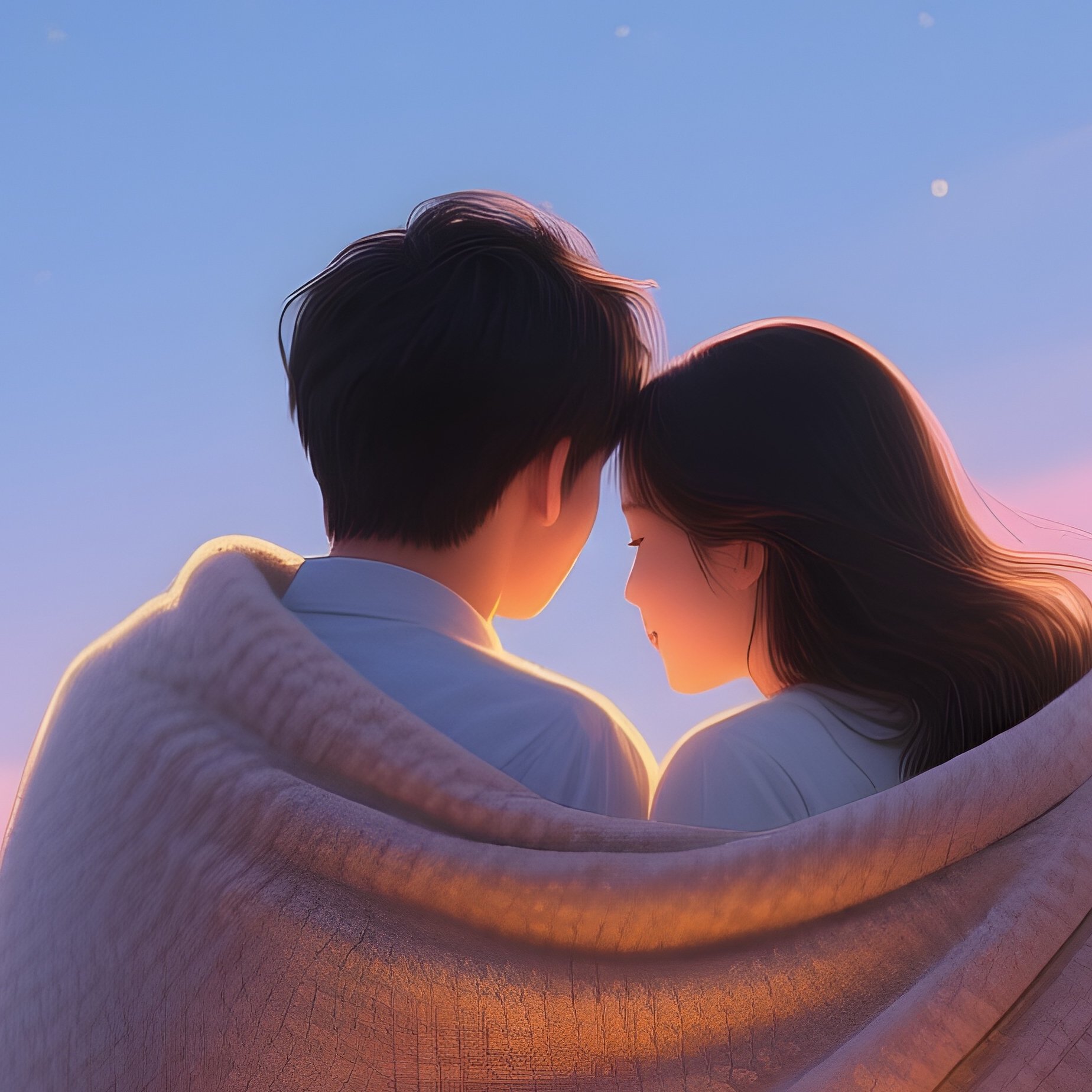 Romantic Couple Under Stars - Full Resolution Quality Preview