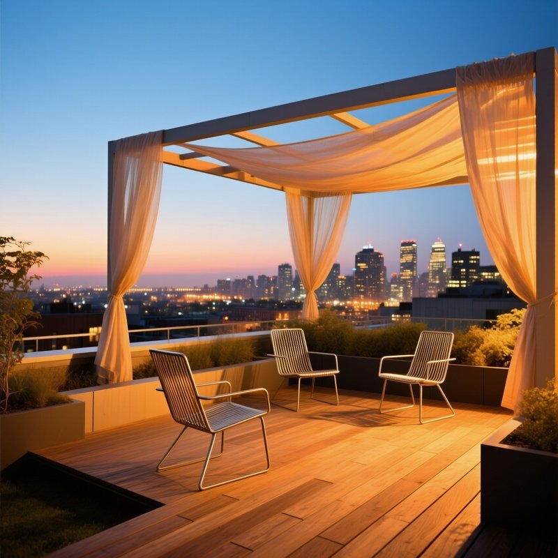 Rooftop Garden Golden Hour