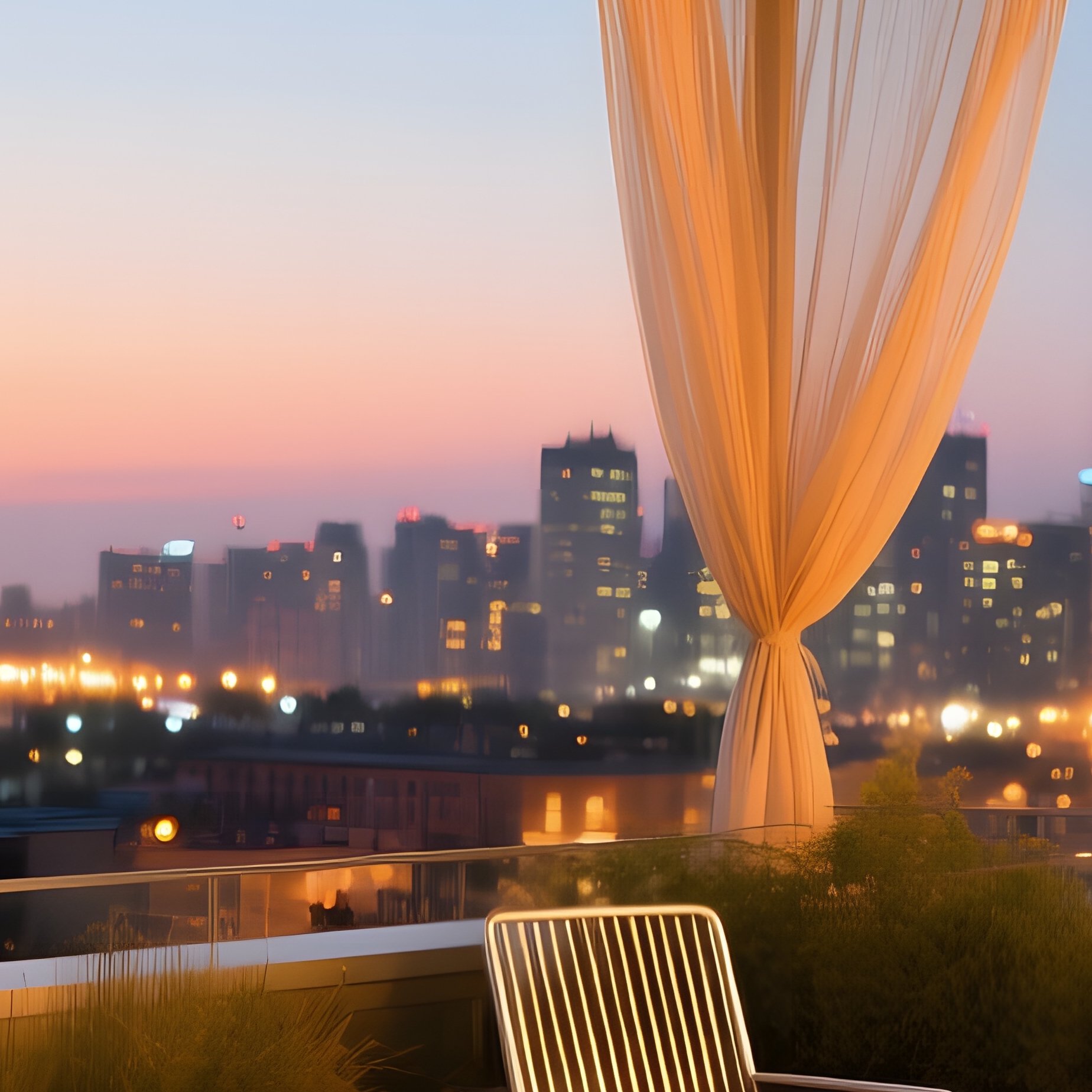 Rooftop Garden Golden Hour - Full Resolution Quality Preview