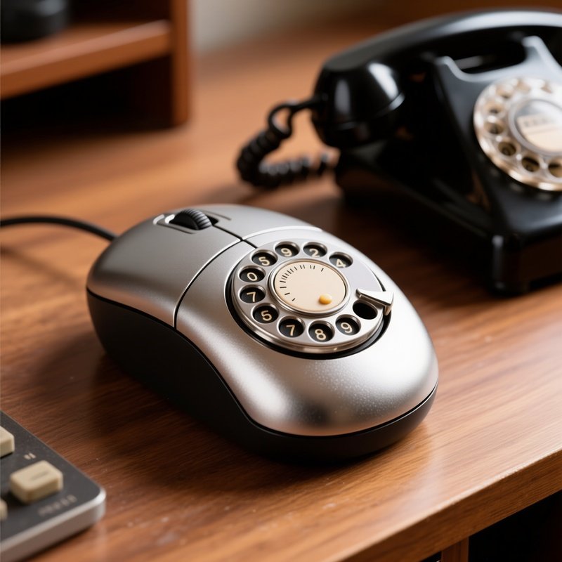 Rotary Phone Mouse Shaped Dial Old Phone