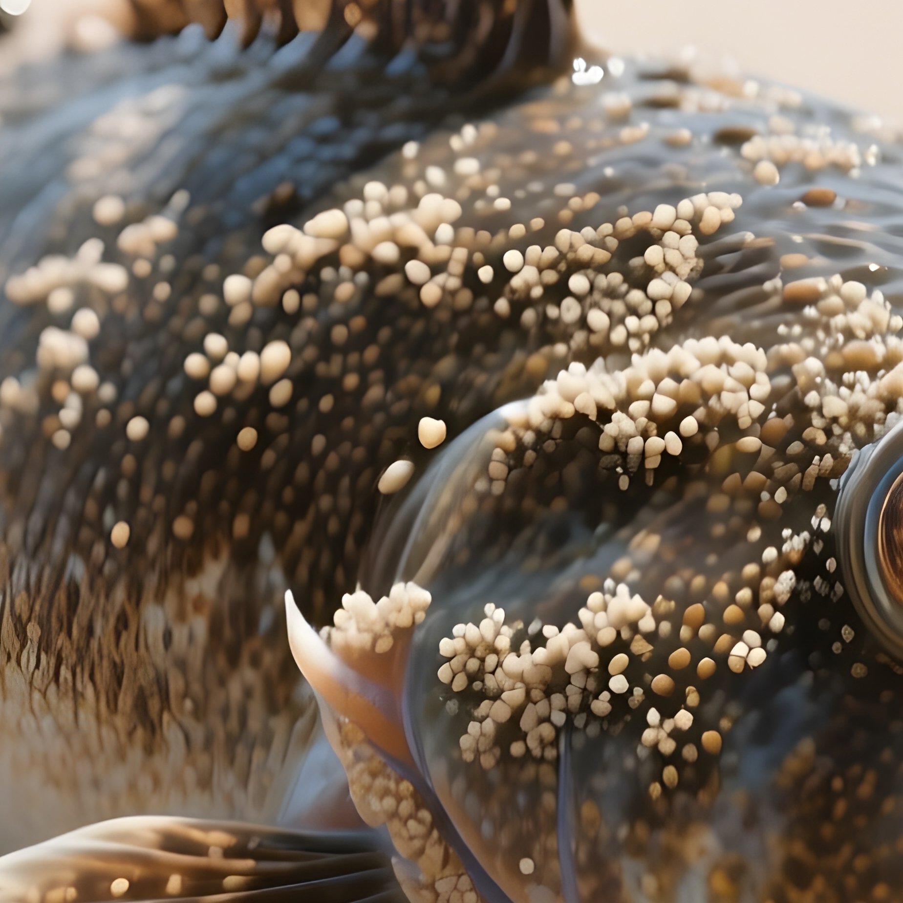 Roughscale Sole – Grainy Textured Body Blending Into Sand. - Full Resolution Quality Preview