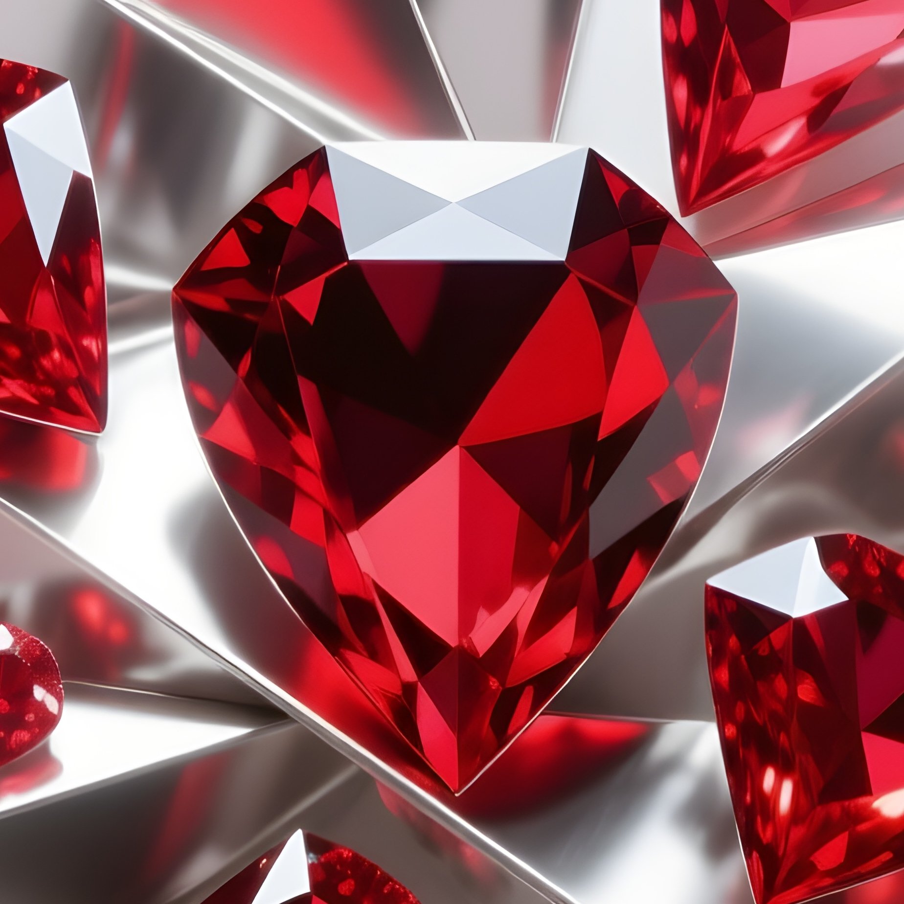 Rubies And Red Gems As Abstract Art Installation - Full Resolution Quality Preview