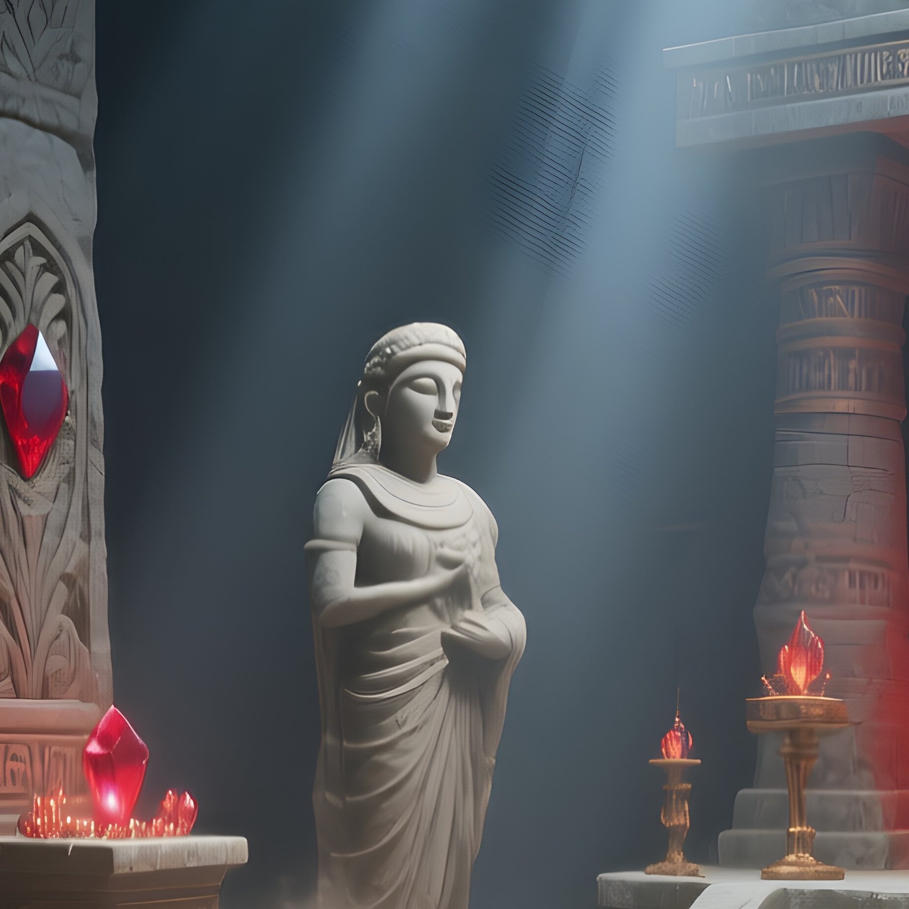 Rubies And Red Gems As Ancient Artifacts - Full Resolution Quality Preview