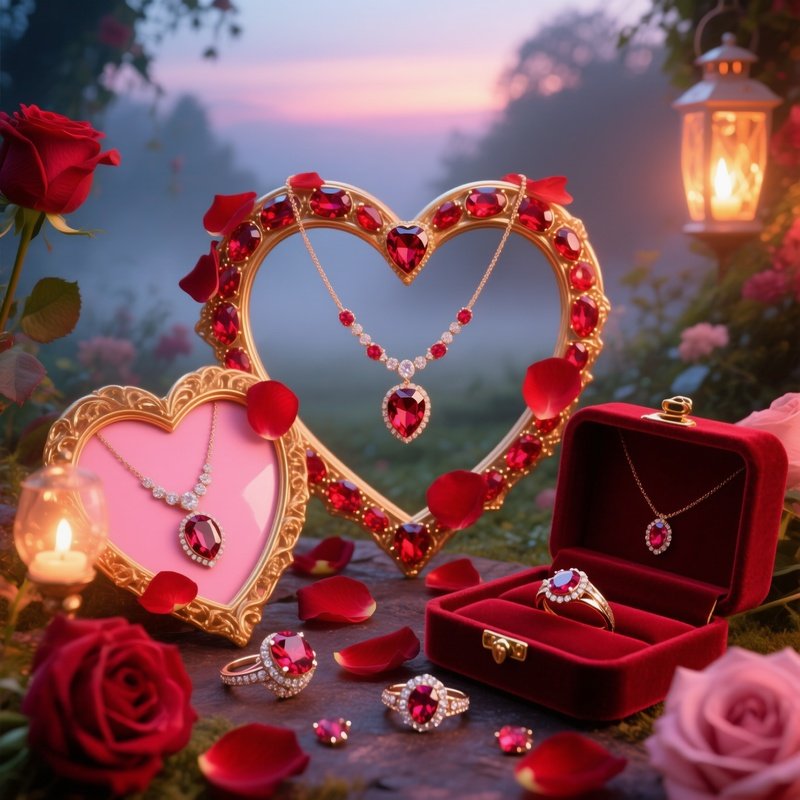 Rubies And Red Gems As Symbols Of Love And Passion