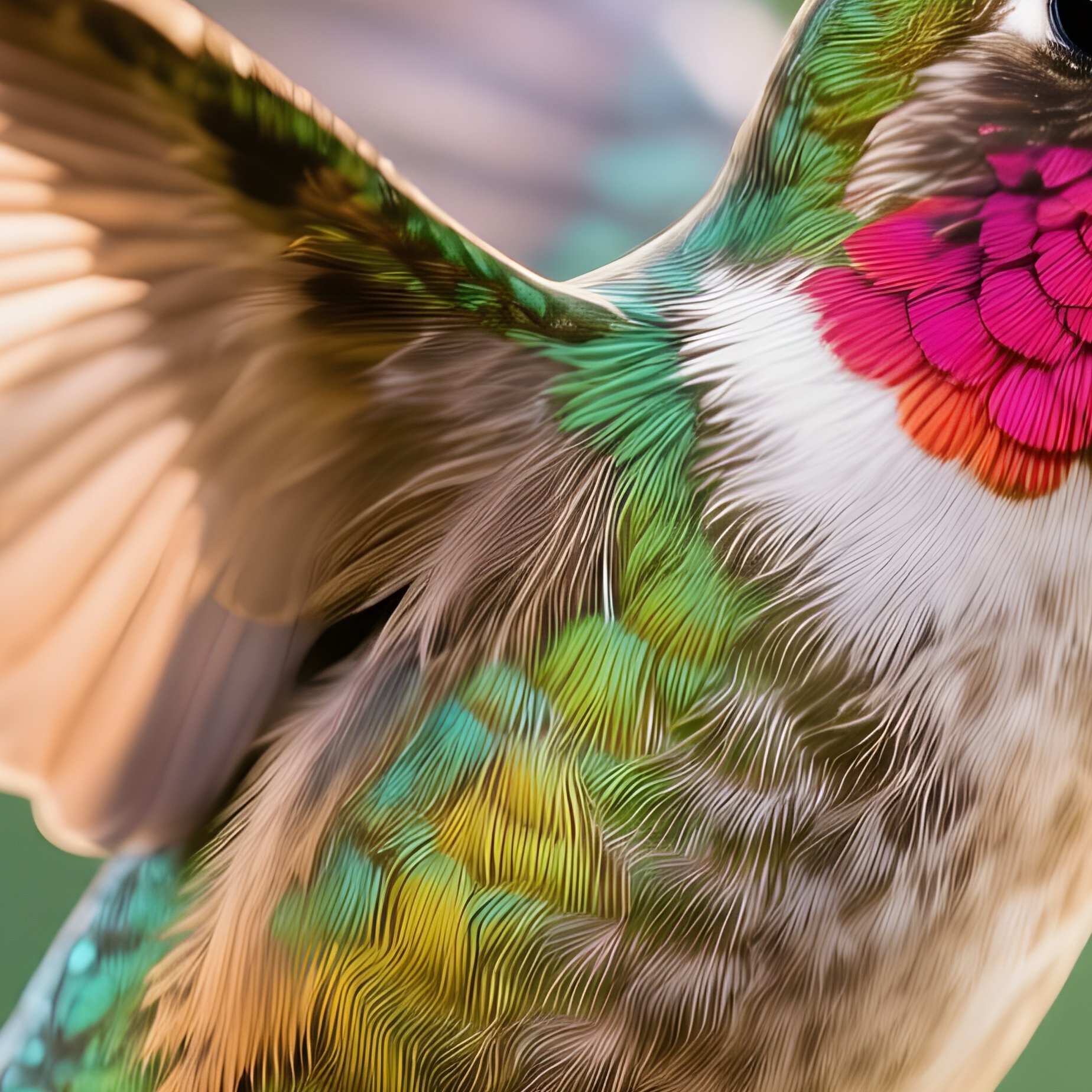 Ruby Throated Hummingbird In Flight - Full Resolution Quality Preview