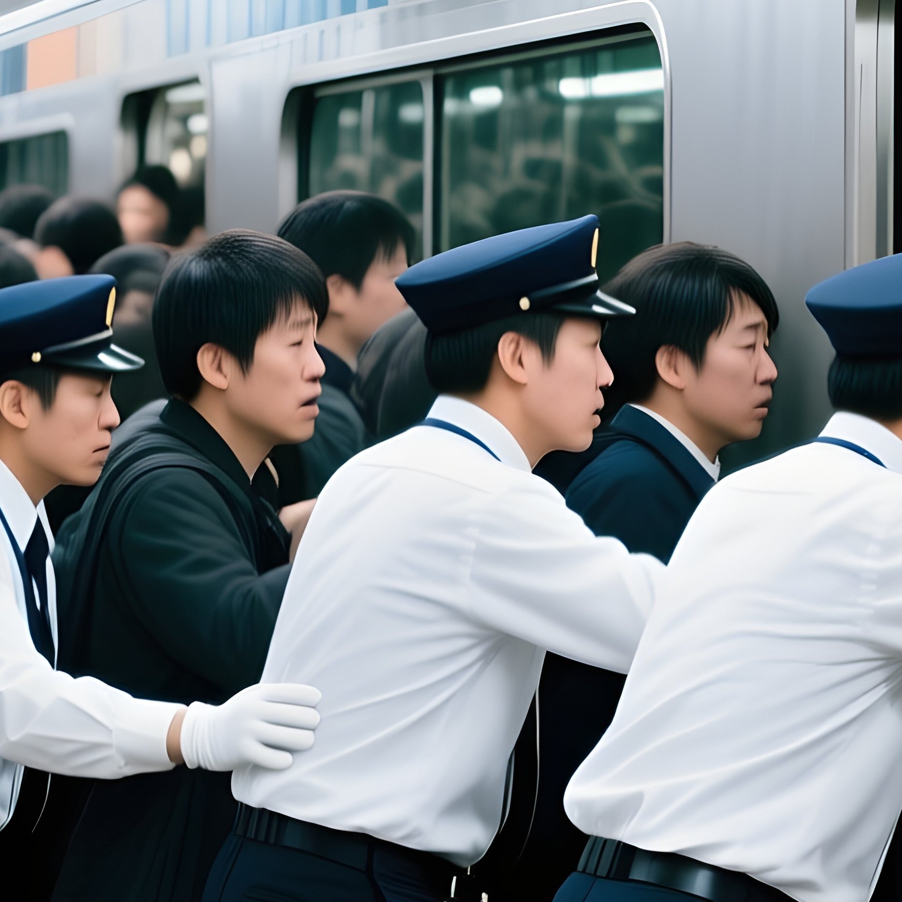 Rush Hour Chaos Tokyo Commuter Platform - Full Resolution Quality Preview