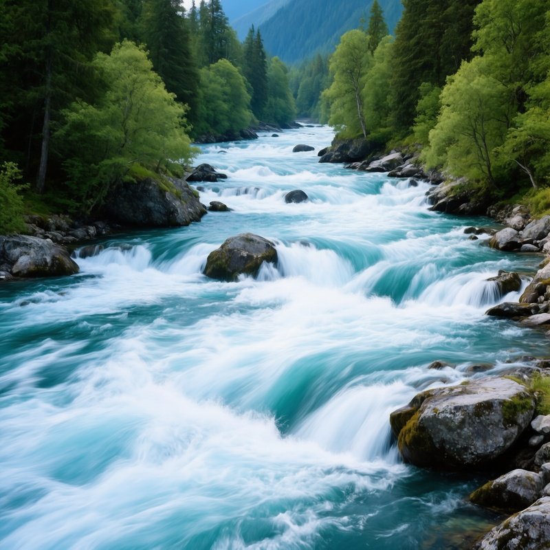 Rushing River Rapids Nature Water