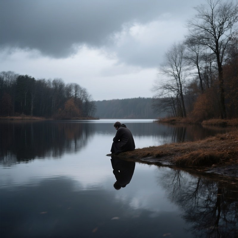 Sad Cloudy Afternoon With Reflection