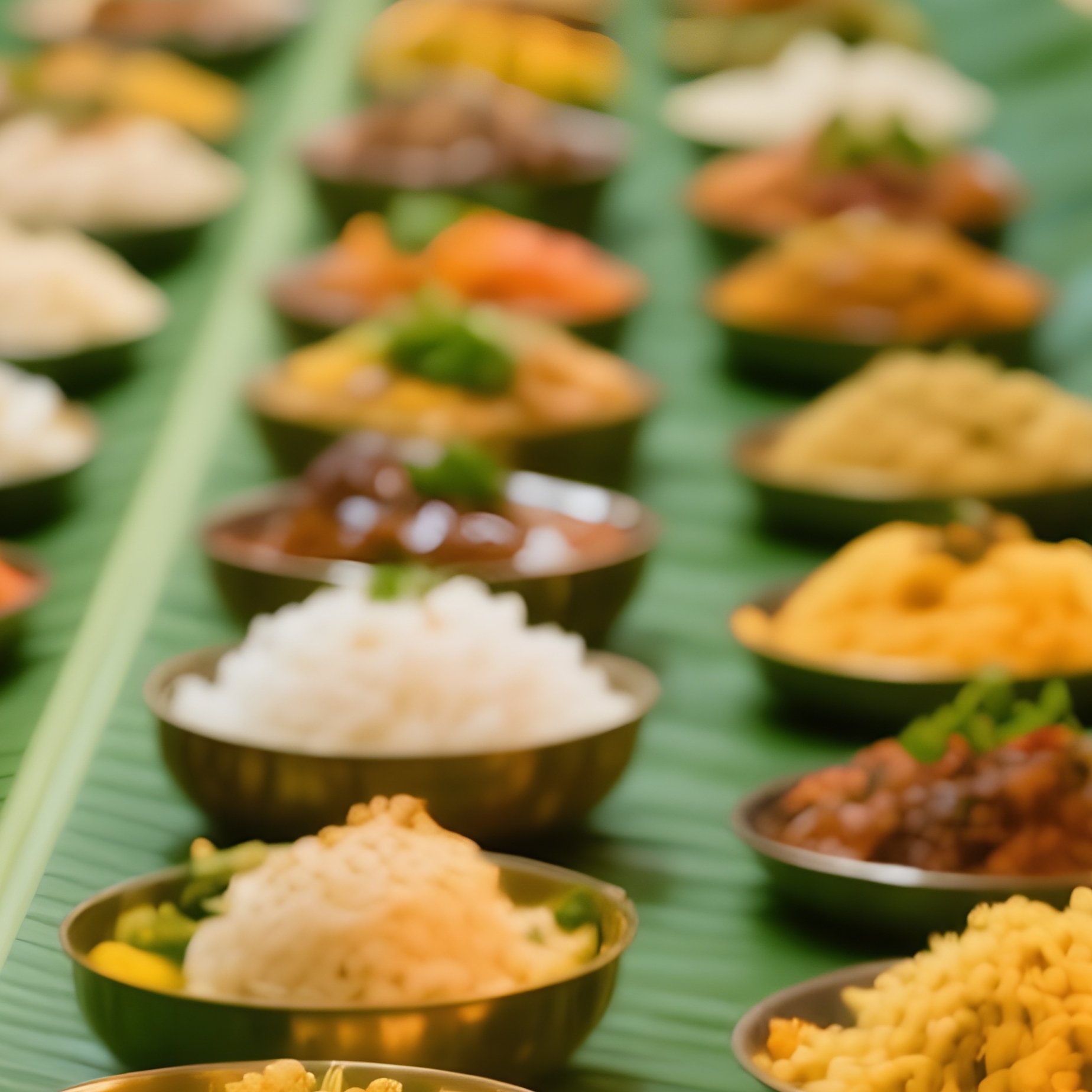 Sadhya Feast Banana Leaf - Full Resolution Quality Preview