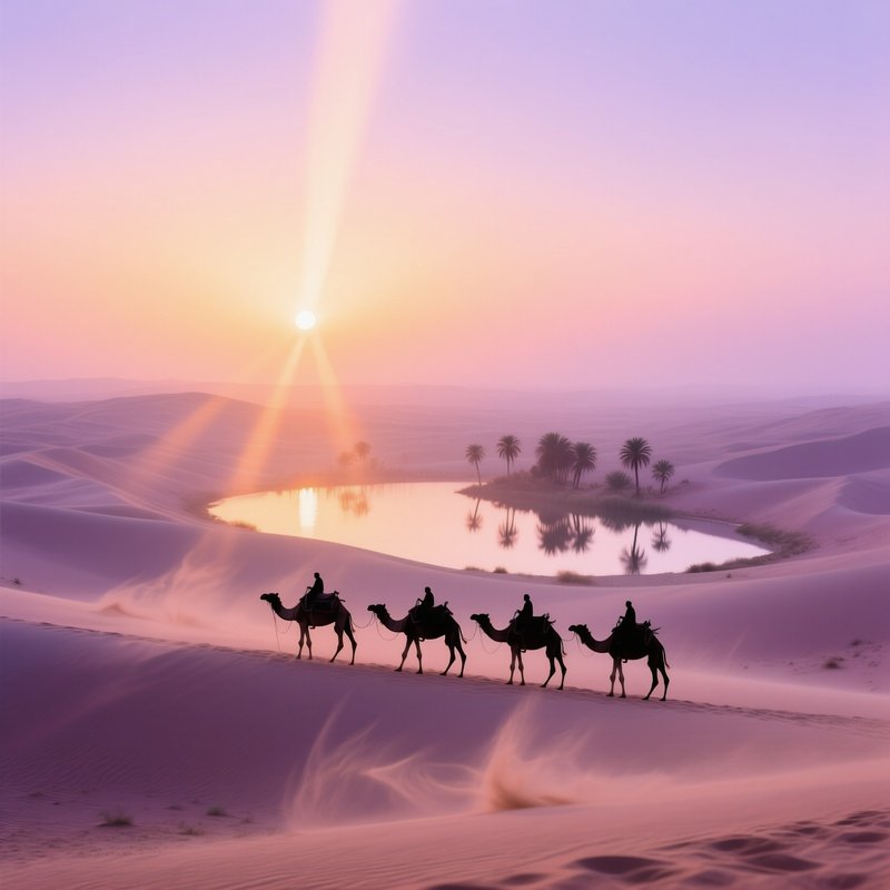 Sahara Sunrise Caravan Oasis Mirage