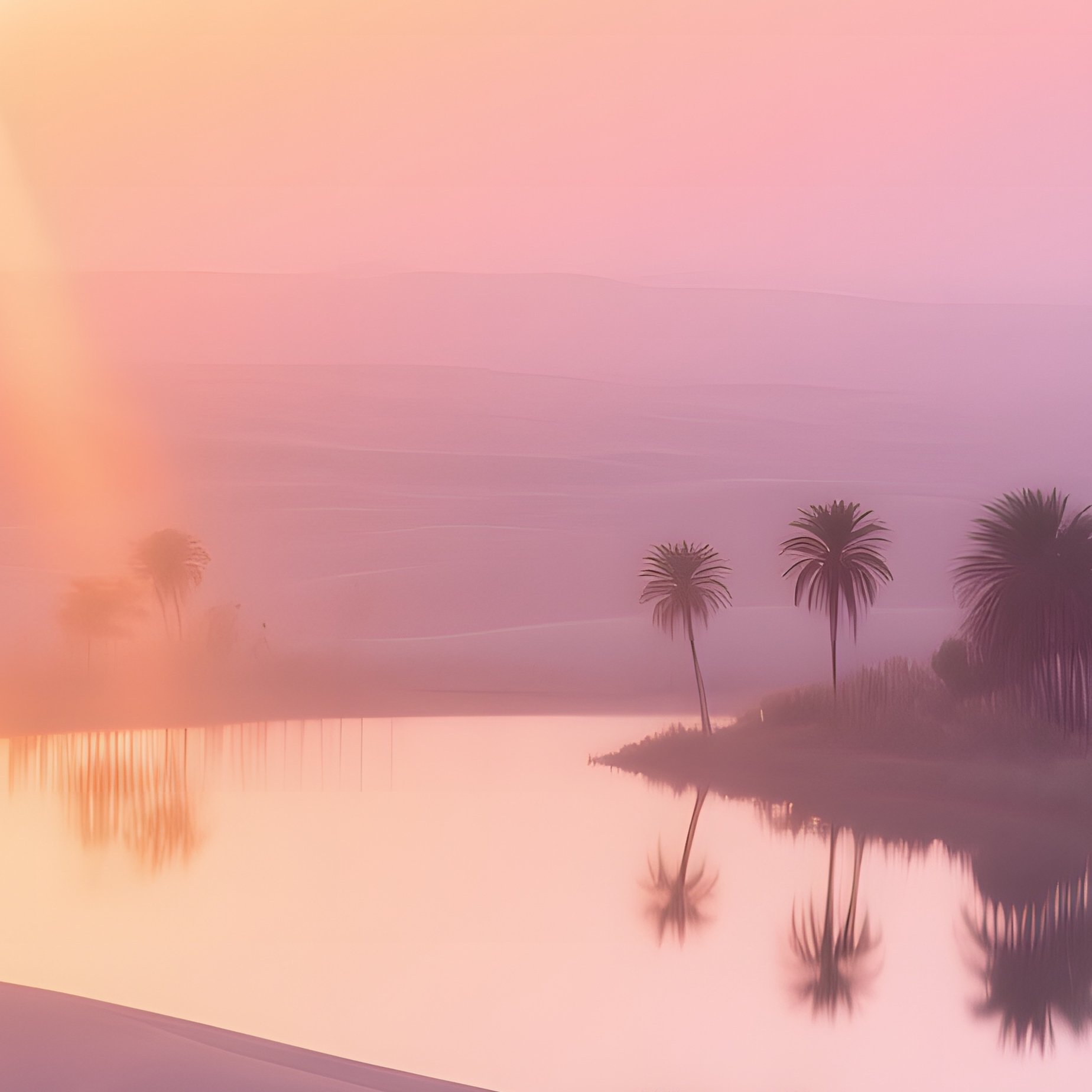 Sahara Sunrise Caravan Oasis Mirage - Full Resolution Quality Preview