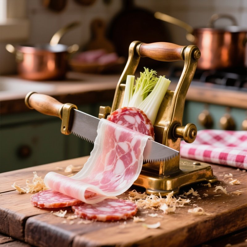 Salami Slicing Vintage Manual Slicer