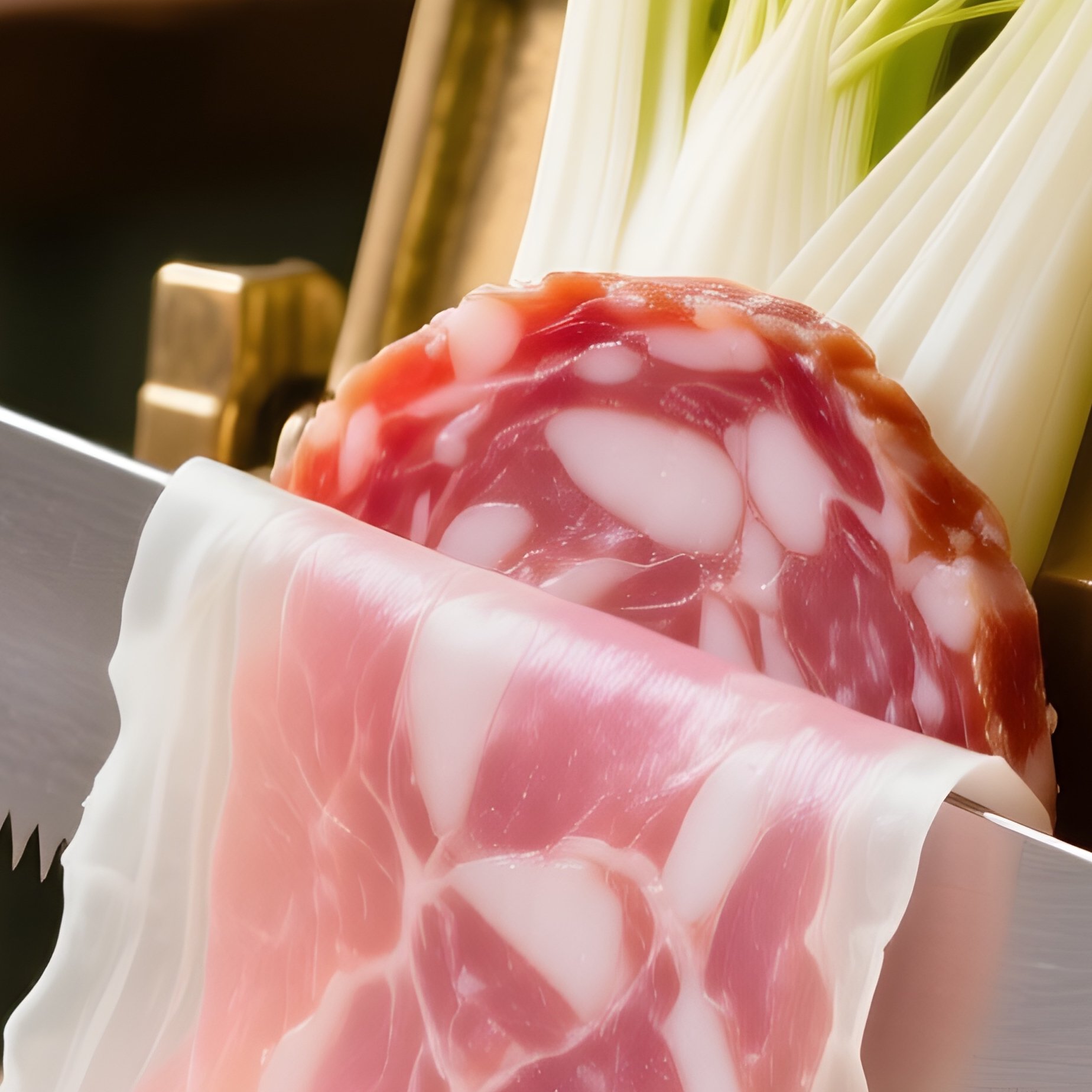 Salami Slicing Vintage Manual Slicer - Full Resolution Quality Preview