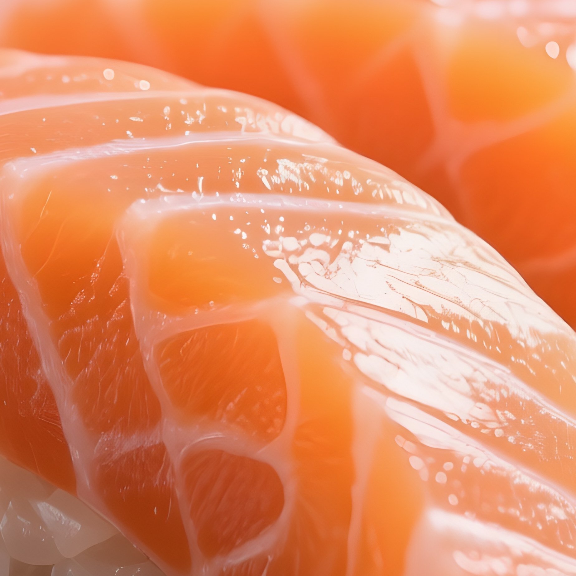 Salmon Sashimi Composed Of Silky Raw Salmon Slices Arranged Simply With Soy Sauce And Wasabi - Full Resolution Quality Preview