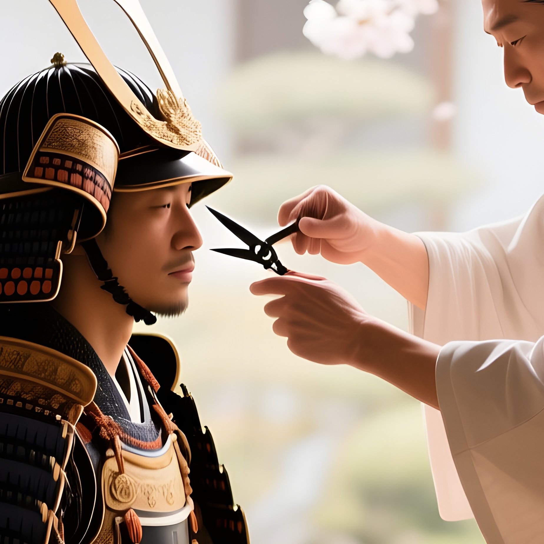 Samurai Tea House Cherry Blossoms - Full Resolution Quality Preview