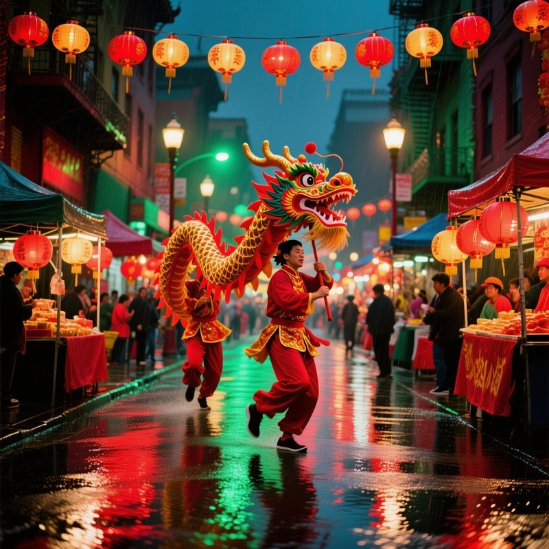 San Francisco Chinatown Festival Lanterns Dragon Dance