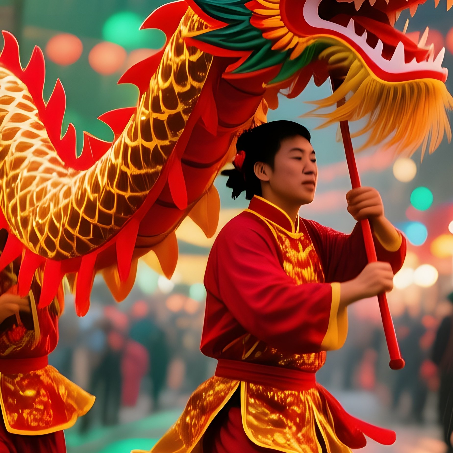 San Francisco Chinatown Festival Lanterns Dragon Dance - Full Resolution Quality Preview