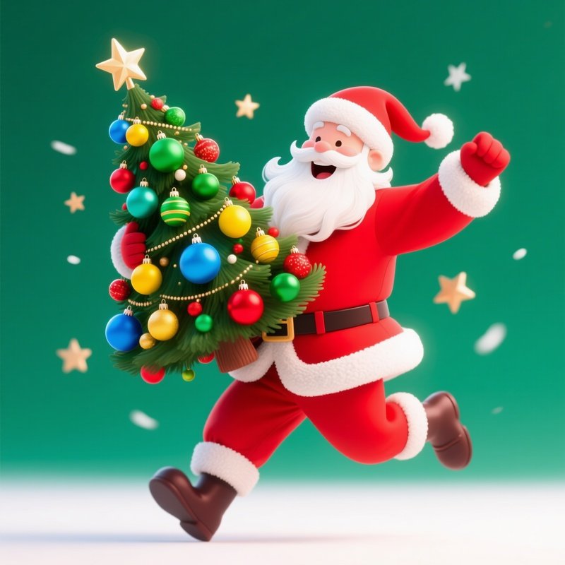 Santa Claus Holding A Christmas Tree Christmas Santa Claus