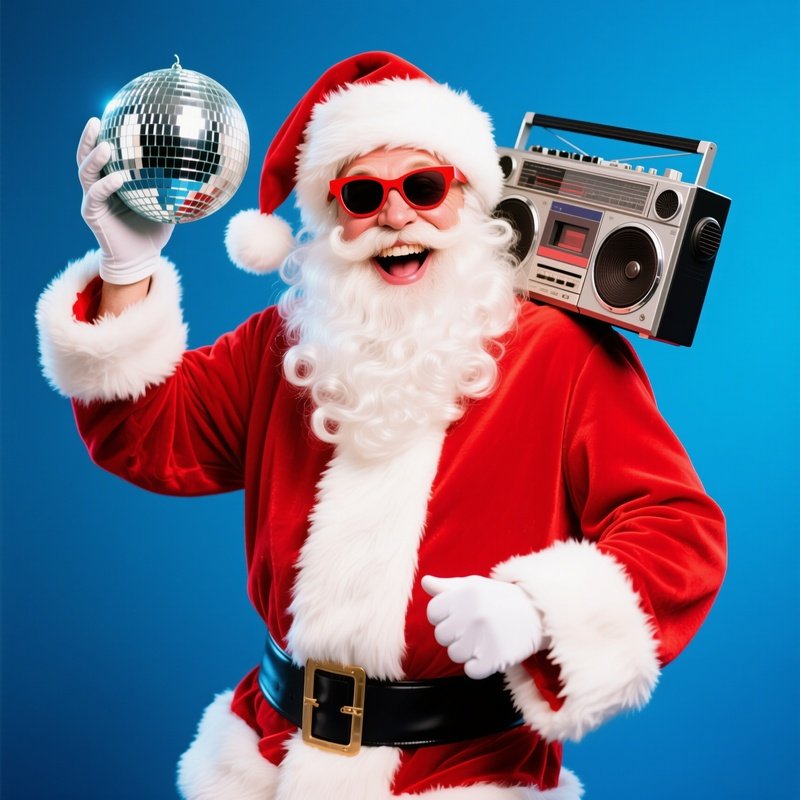Santa Claus In A Playful Pose Santa Claus Disco Ball