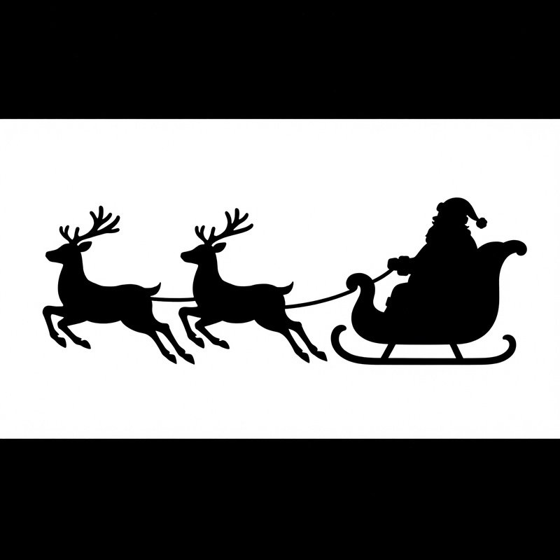 Santa Claus In A Sleigh Pulled By Reindeer Christmas Santa Claus