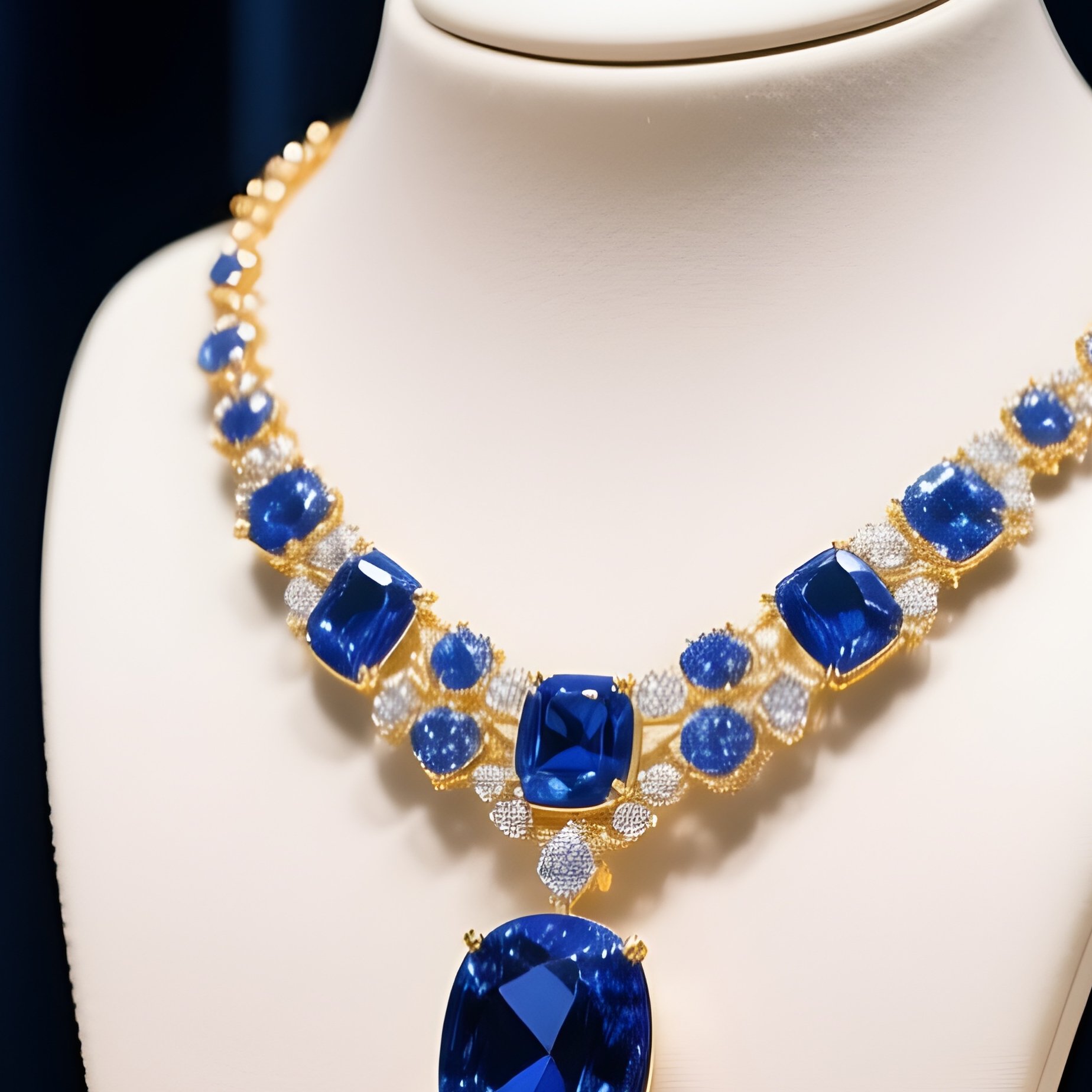 Sapphires Blue Gems Jewelry Display - Full Resolution Quality Preview
