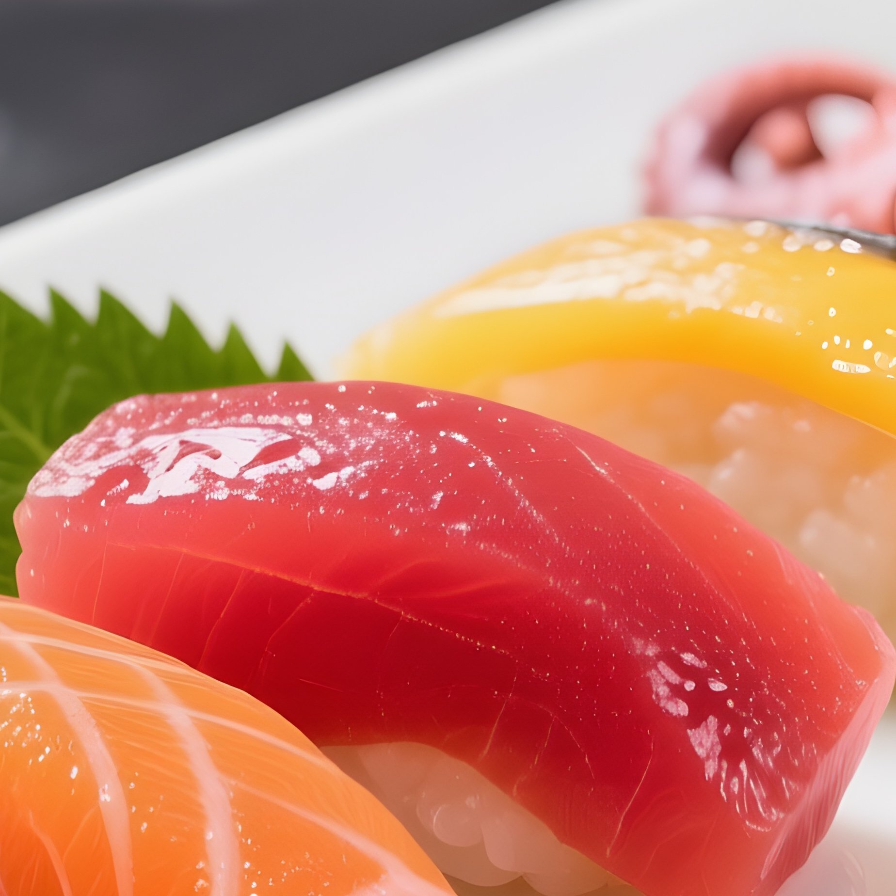 Sashimi Platter With Assorted Raw Fish Arranged Artistically - Full Resolution Quality Preview