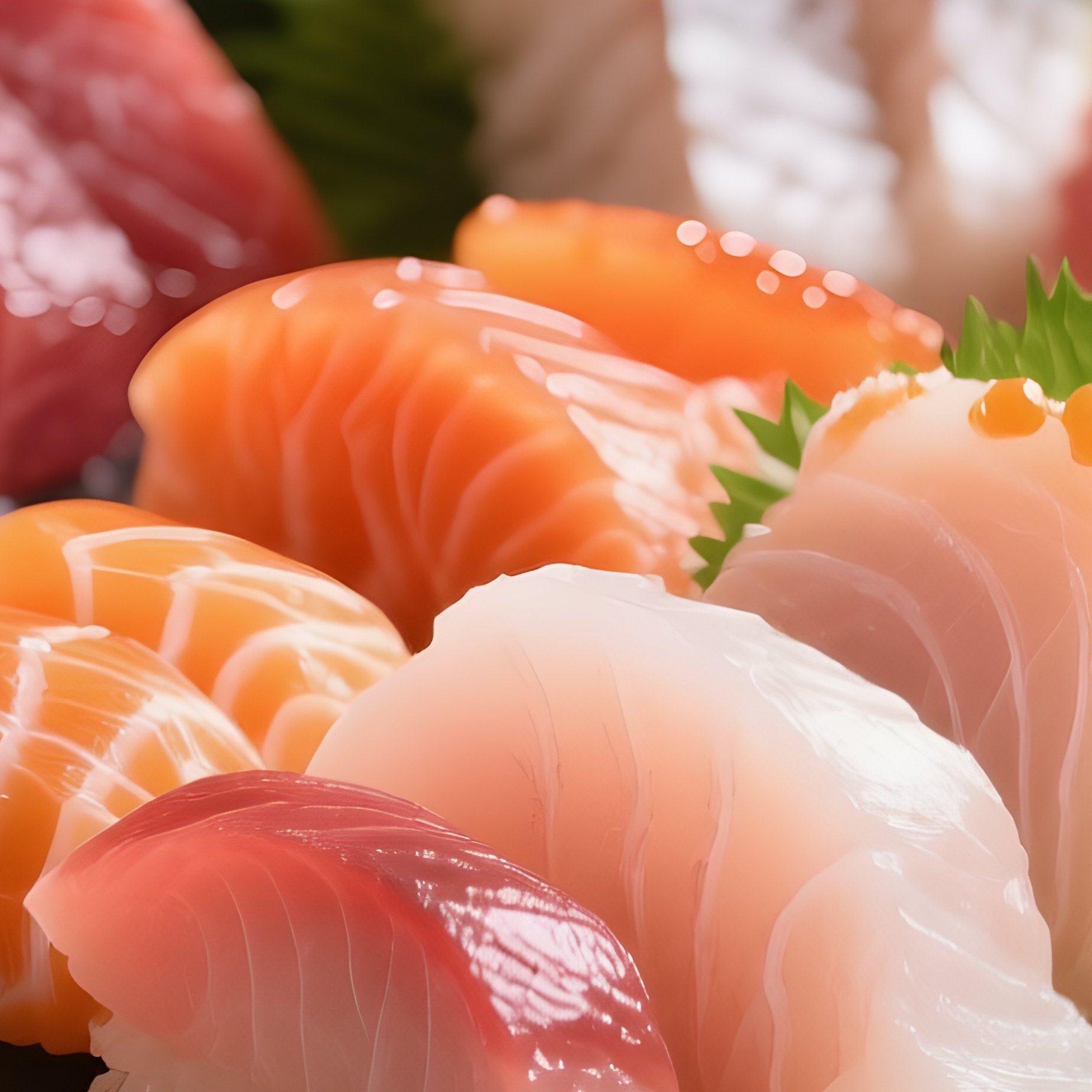 Sashimi Platter With Assorted Raw Fish Arranged Artistically - Full Resolution Quality Preview