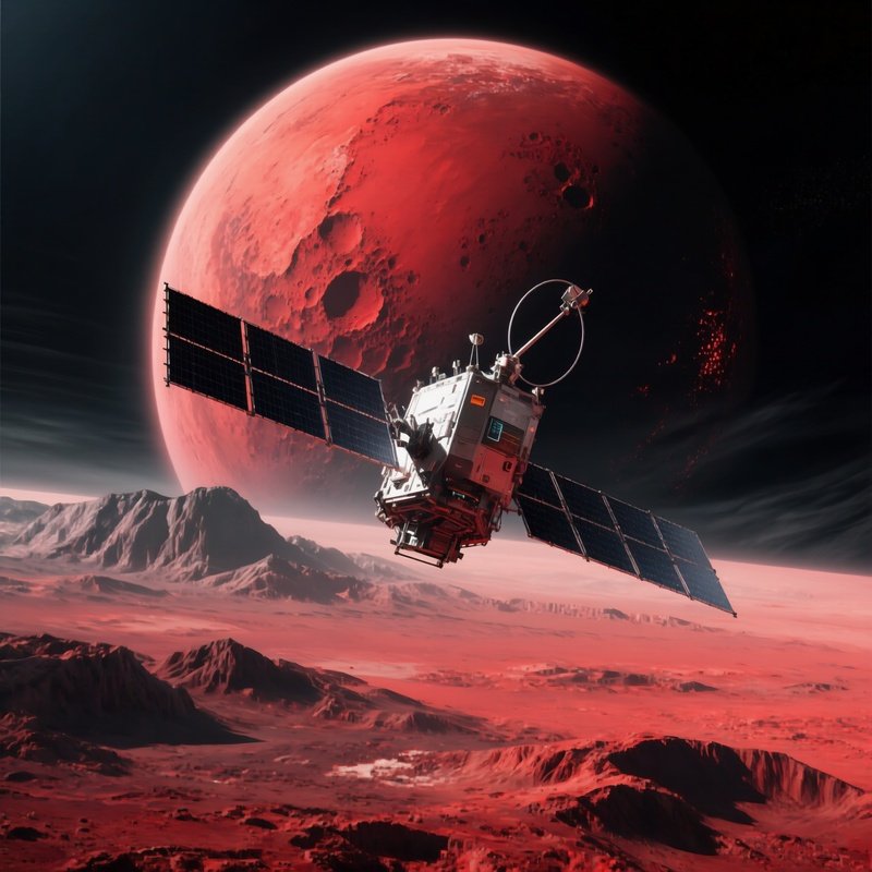 Satellite Orbiting Mars Science Fiction