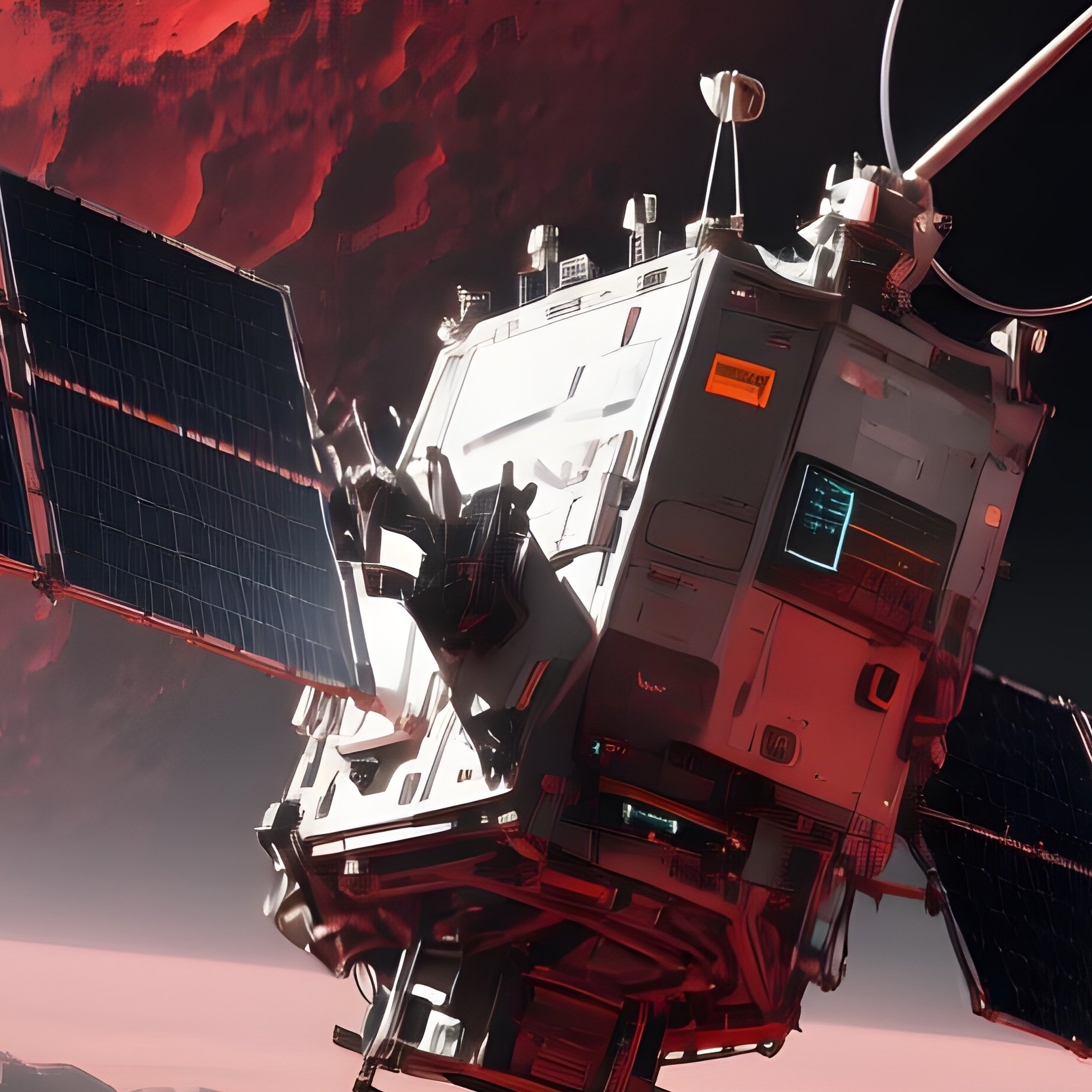 Satellite Orbiting Mars Science Fiction - Full Resolution Quality Preview