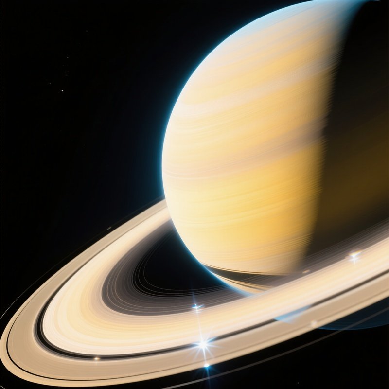 Saturn Rings Glittering Like Diamonds