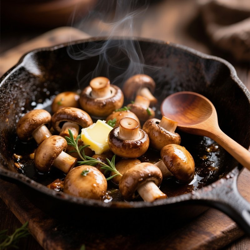 Sautéed Mushrooms Cast Iron Skillet