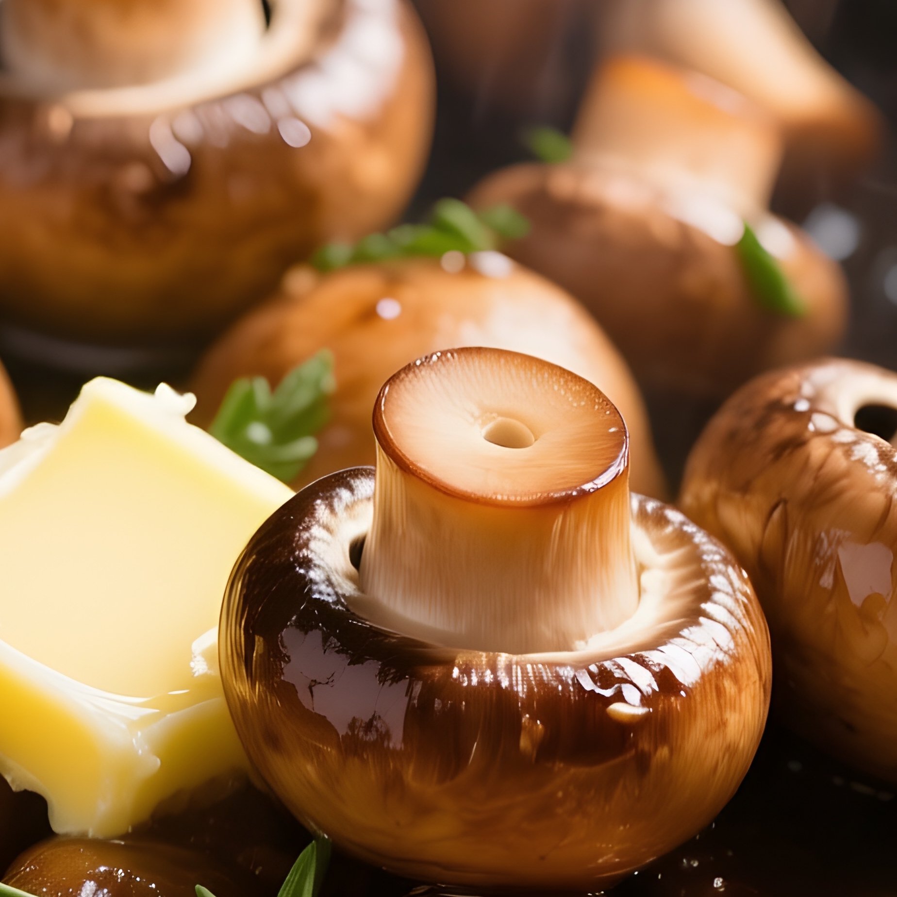 Sautéed Mushrooms Cast Iron Skillet - Full Resolution Quality Preview