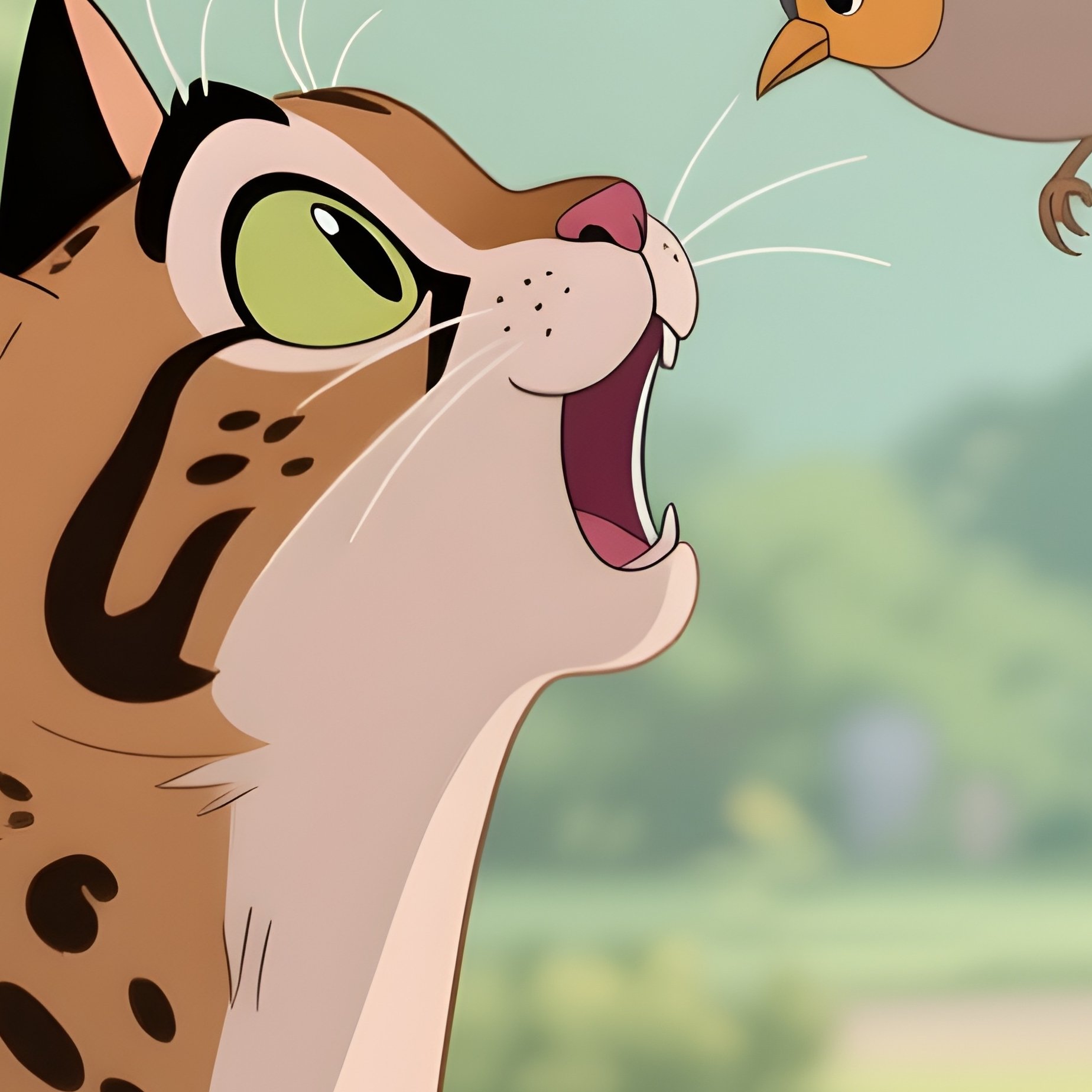 Savannah Cat Chirping At Birds Through Window Anim - Full Resolution Quality Preview