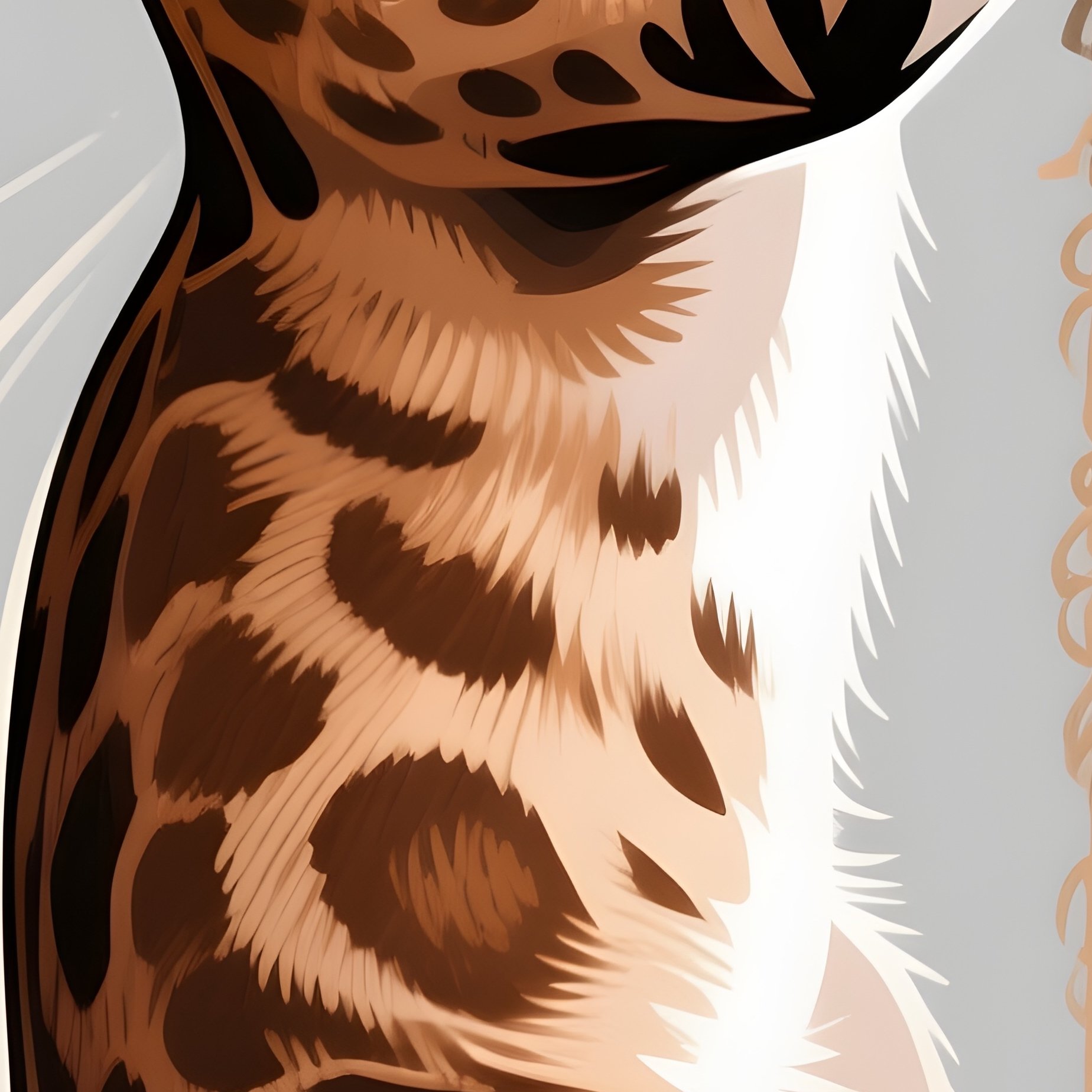 Savannah Cat Climbing Scratching Post Mid Action Illustration - Full Resolution Quality Preview