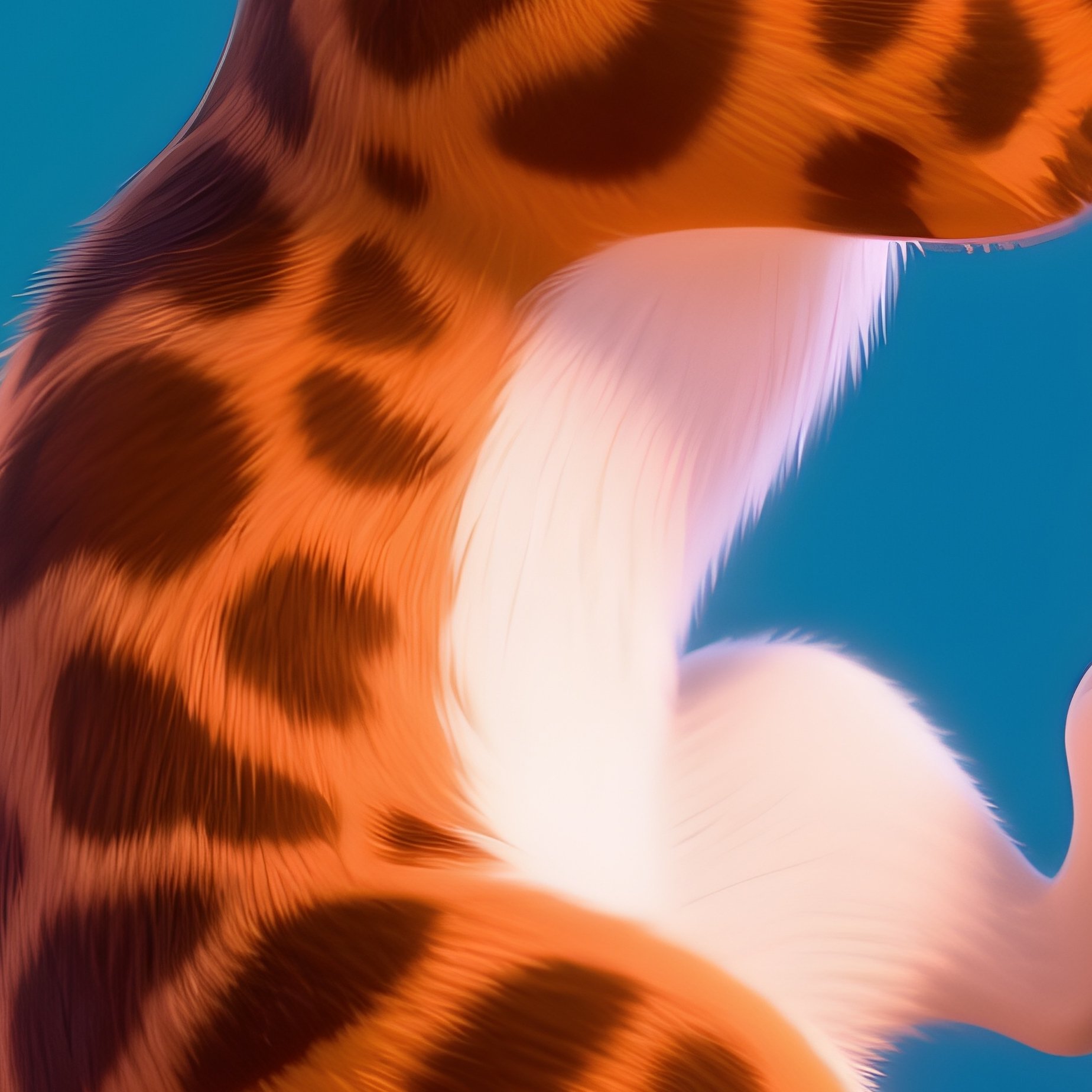 Savannah Cat Climbing Scratching Post Mid Action Animated - Full Resolution Quality Preview