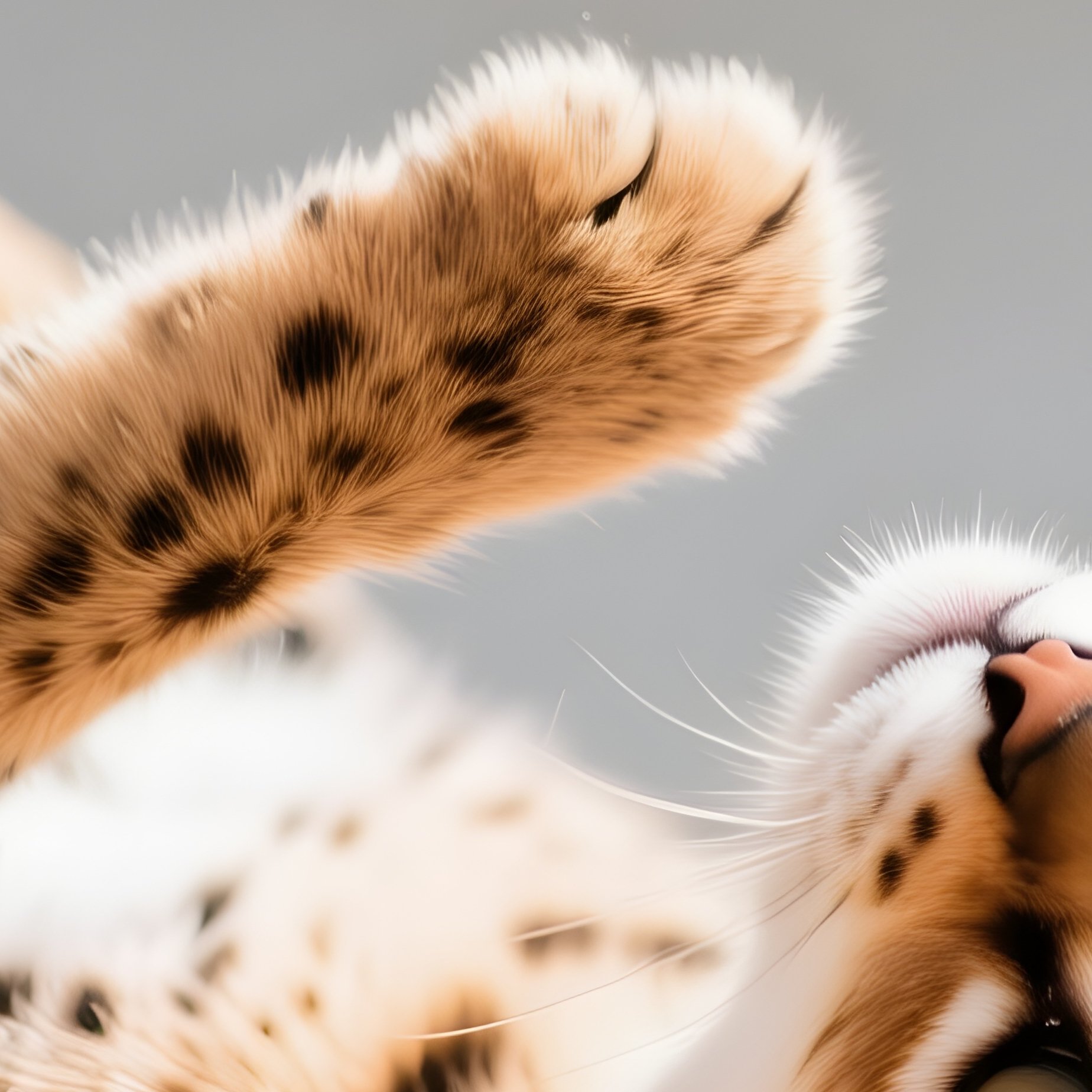 Savannah Cat Head Upside Down Laying Back - Full Resolution Quality Preview