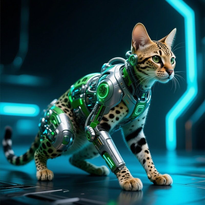 Savannah Cat Hunting Mode Science Fiction