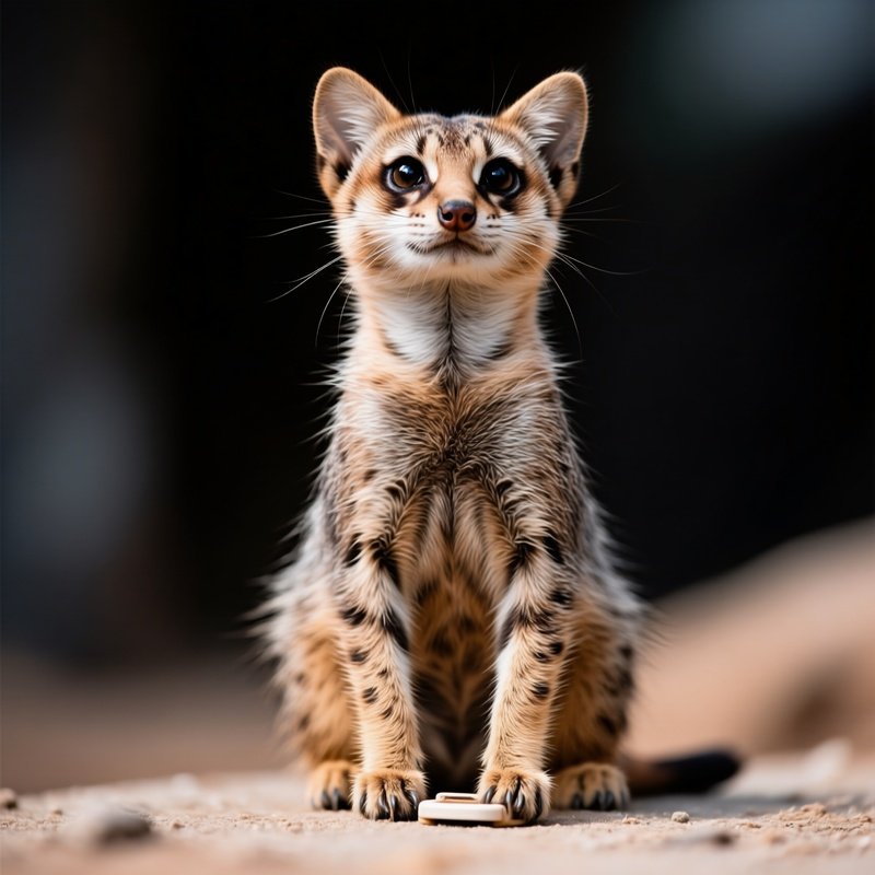 Savannah Cat Mimicking Meerkat Position