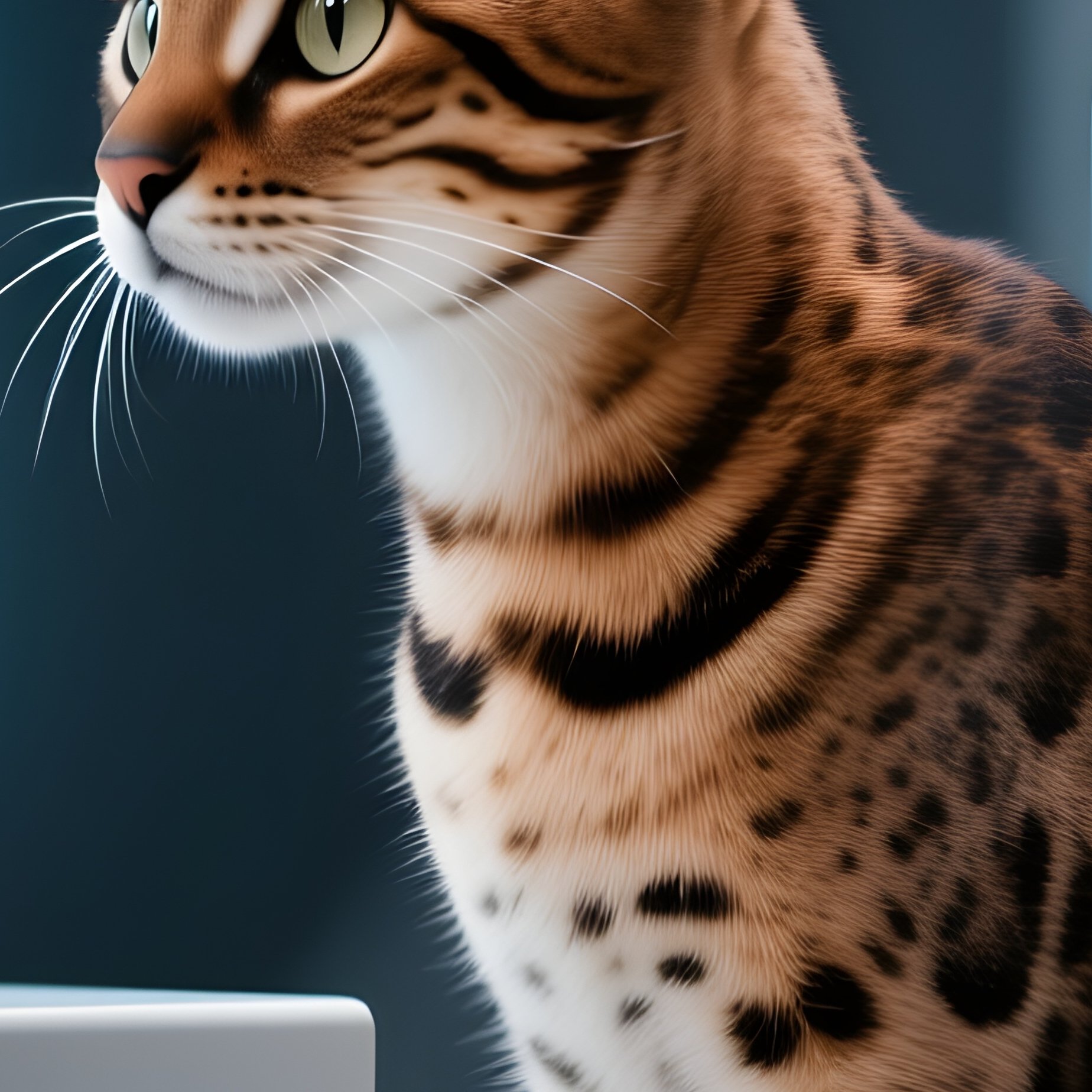 Savannah-Cat-Perched-On-High-Shelf-Science-Fiction - Full Resolution Quality Preview