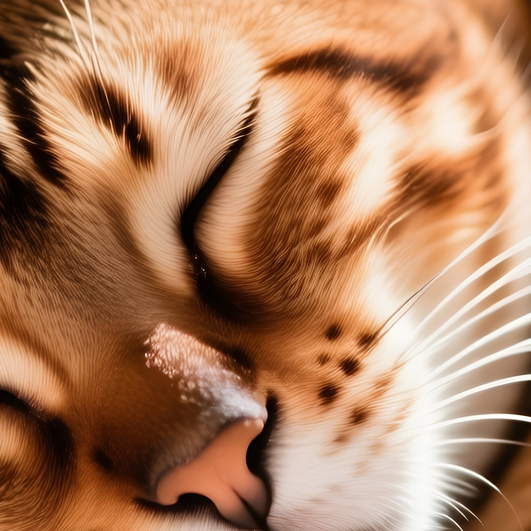 Savannah Cat Sleeping In A Sunbeam - Full Resolution Quality Preview
