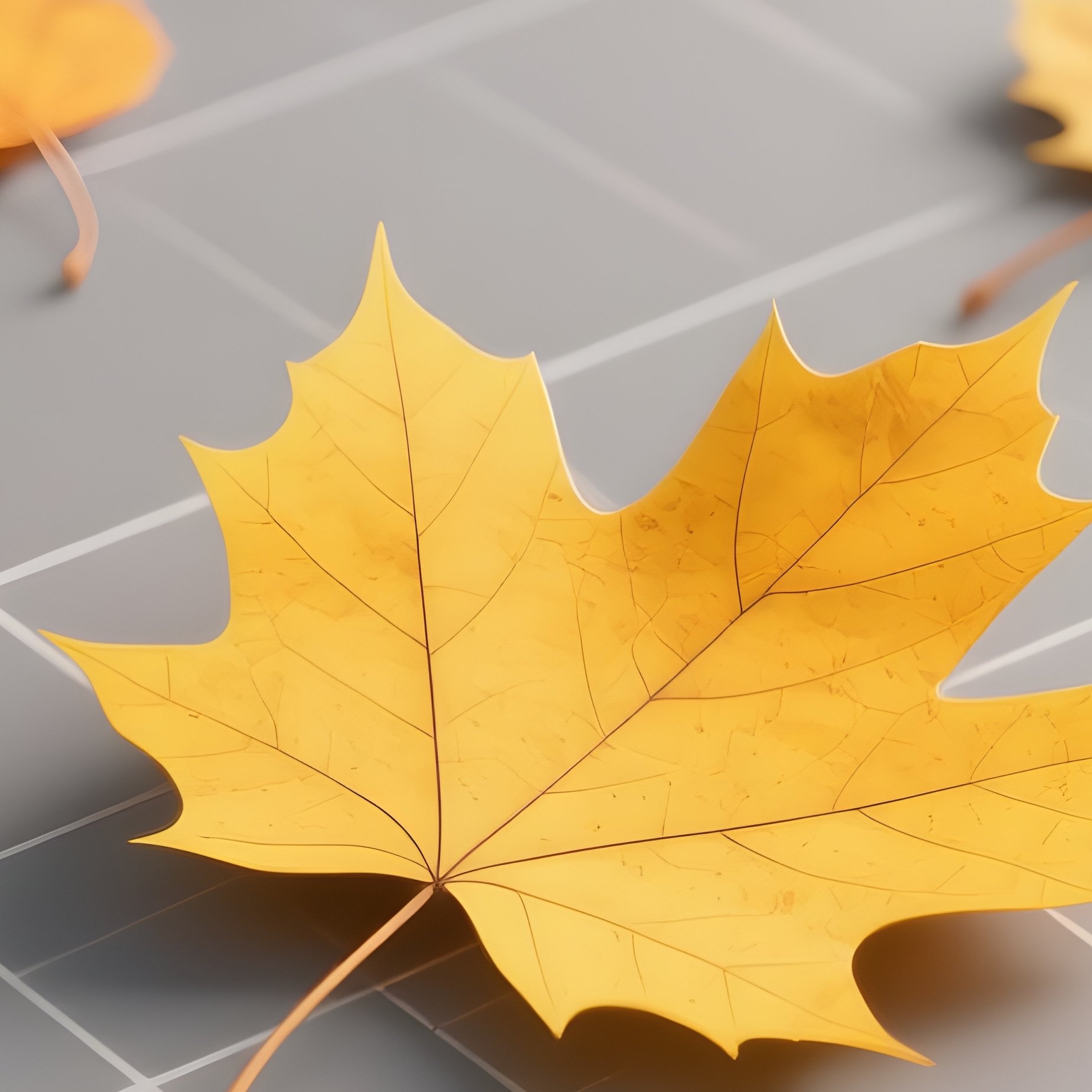 Scattered Autumn Leaves On A Grid Surface Autumn Leaves - Full Resolution Quality Preview