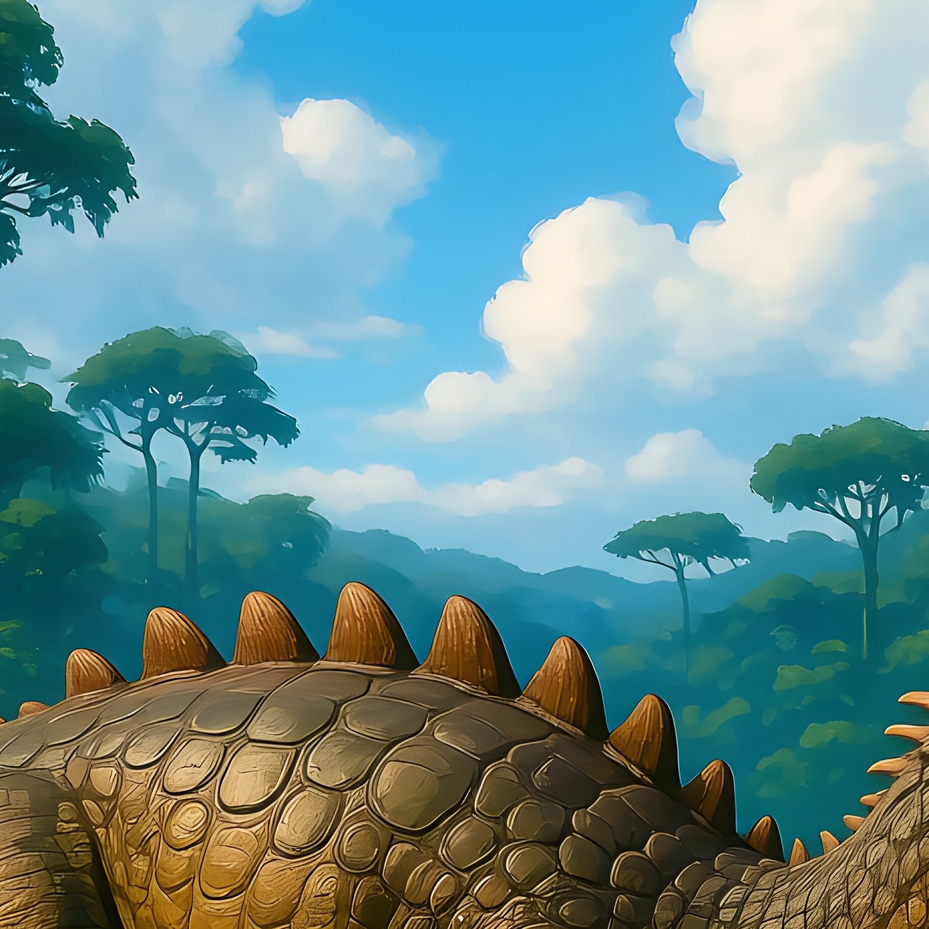 Scelidosaurus In Prehistoric Scenery - Full Resolution Quality Preview